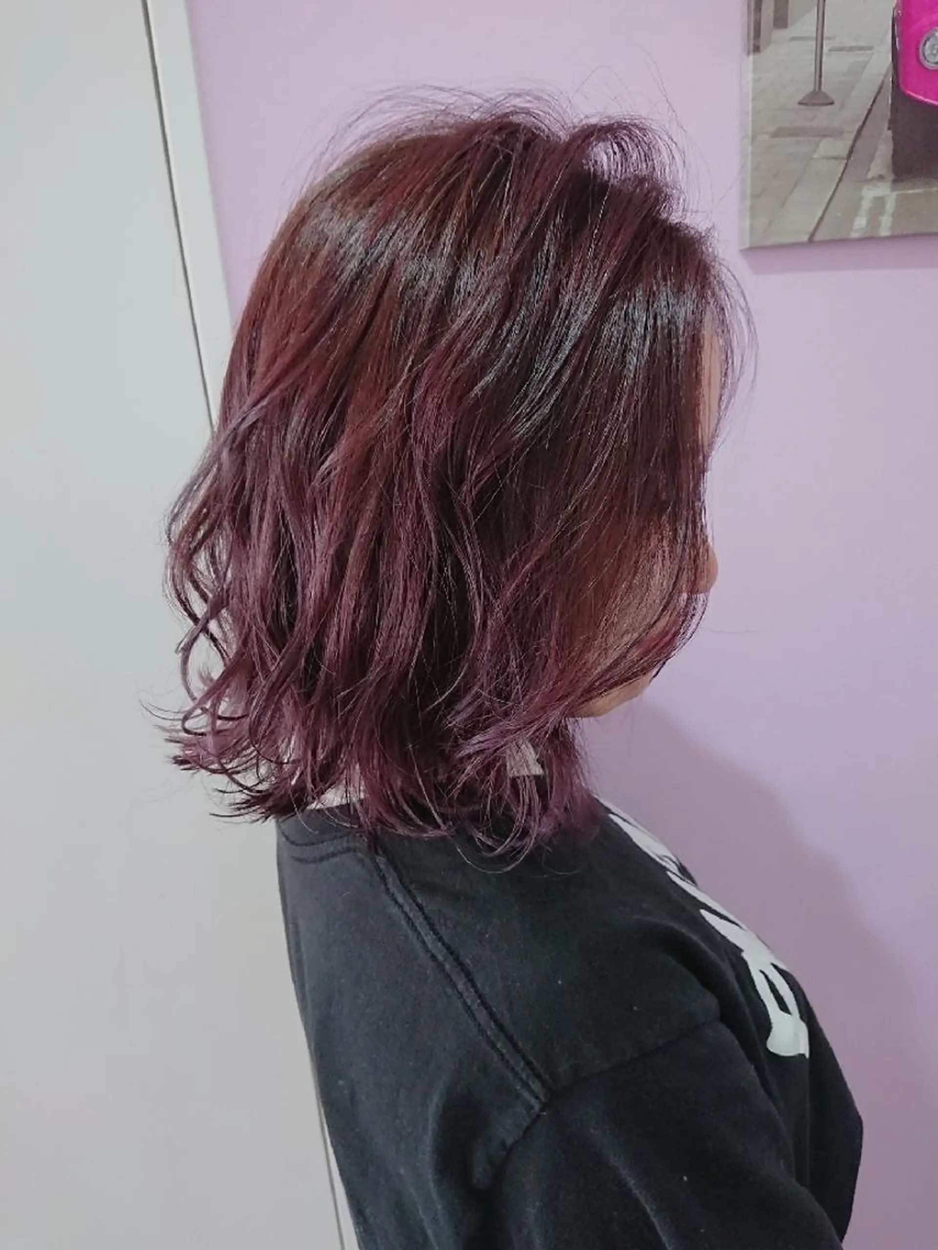 ミディアム ヘアアレンジ カラー ピンクカラー ナカシマ  アユミのヘアスタイル