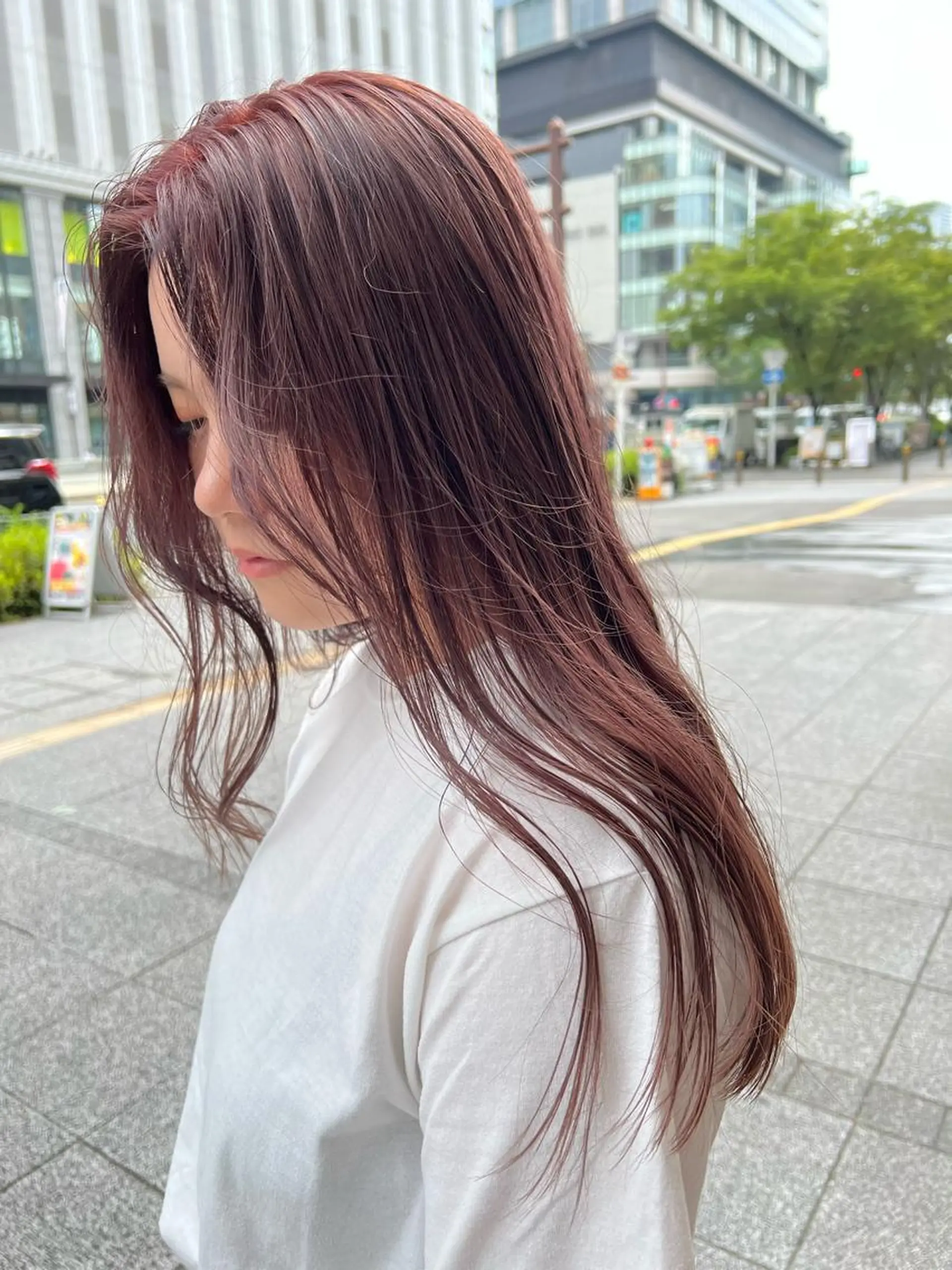 ロング カラー ヘアカラー トリートメント ツキノキ ミナのヘアスタイル