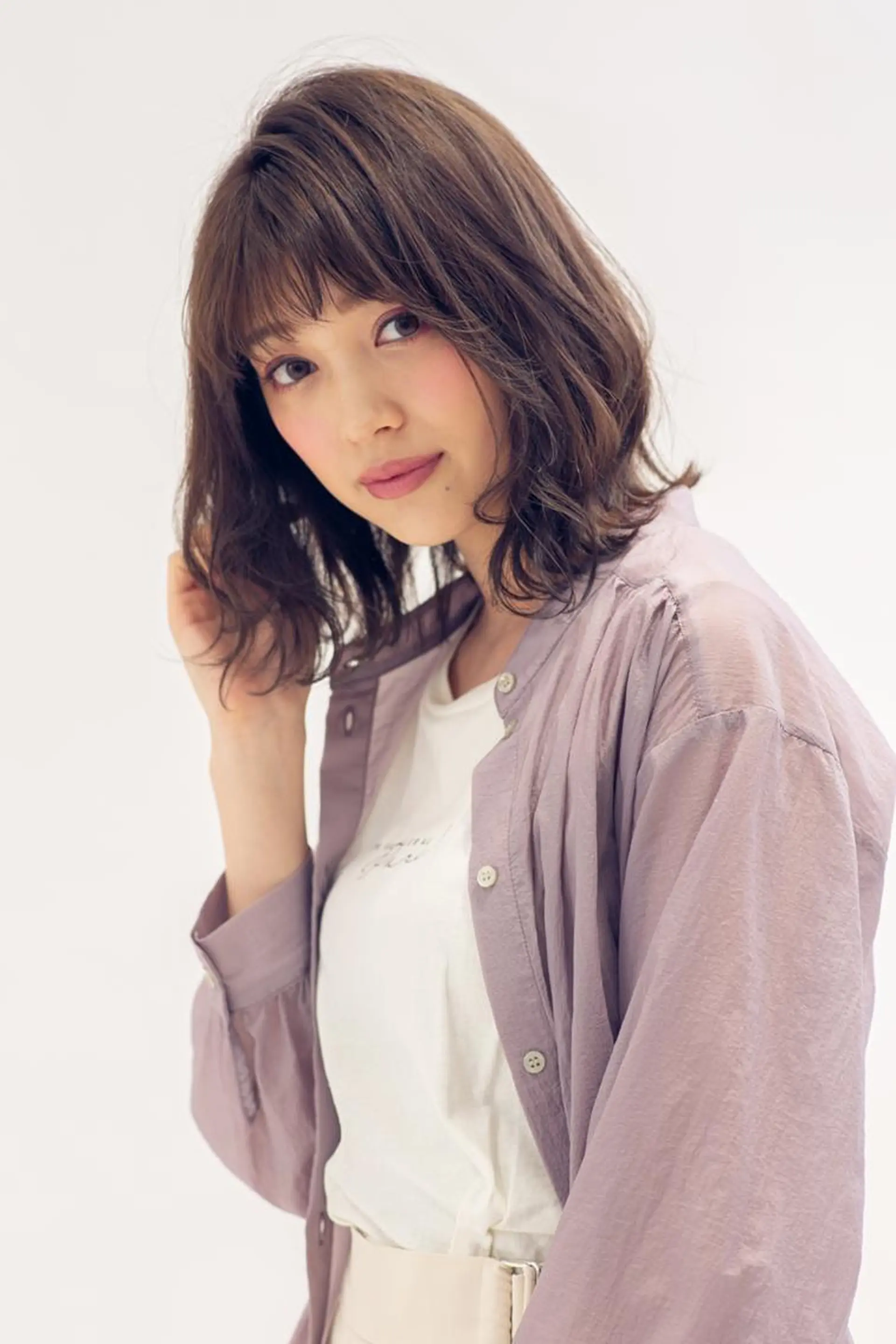 ミディアム カット トリートメント 艶カラー/髪質改善/ はかまた🕊️のヘアスタイル