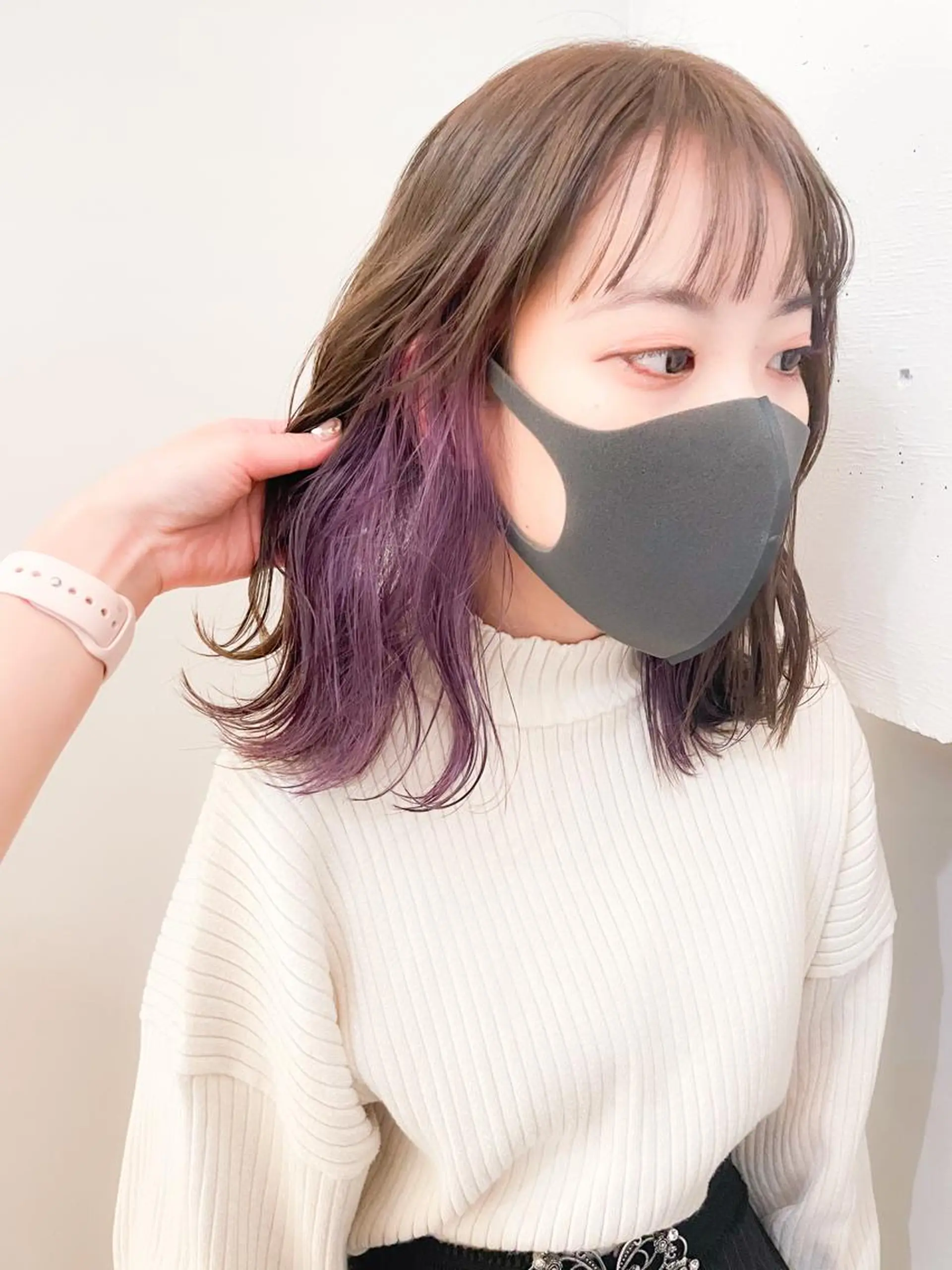 ミディアム カラー インナーカラー ラベンダーカラー ラベンダーピンク ピンクカラー ヘアカラー ✨カラー支持No.1 🧸ワキ カナコ🧸のヘアスタイル