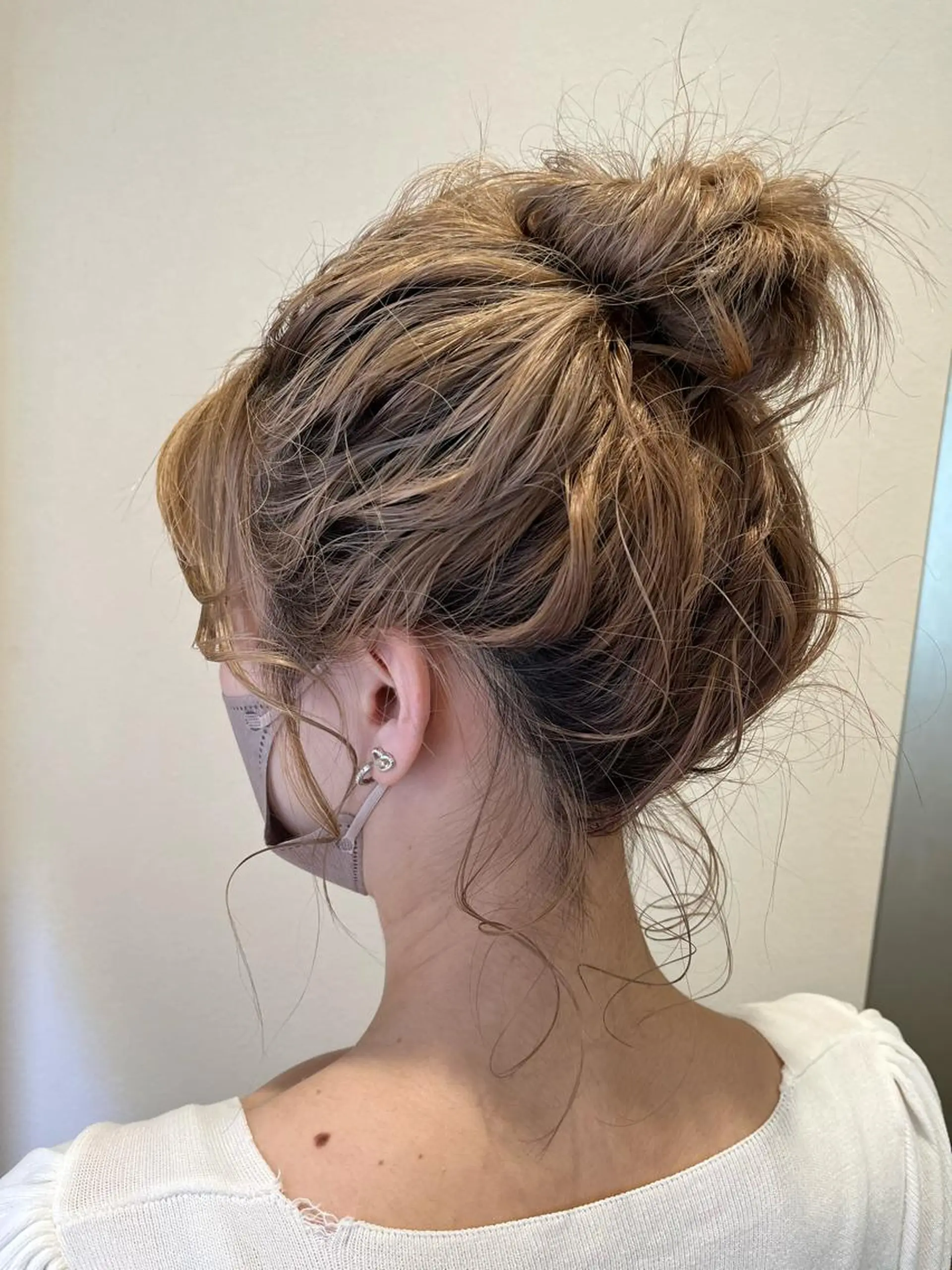 セミロング ヘアアレンジ お団子ヘア ヘアセット サソウ ユリエ🥥のヘアスタイル