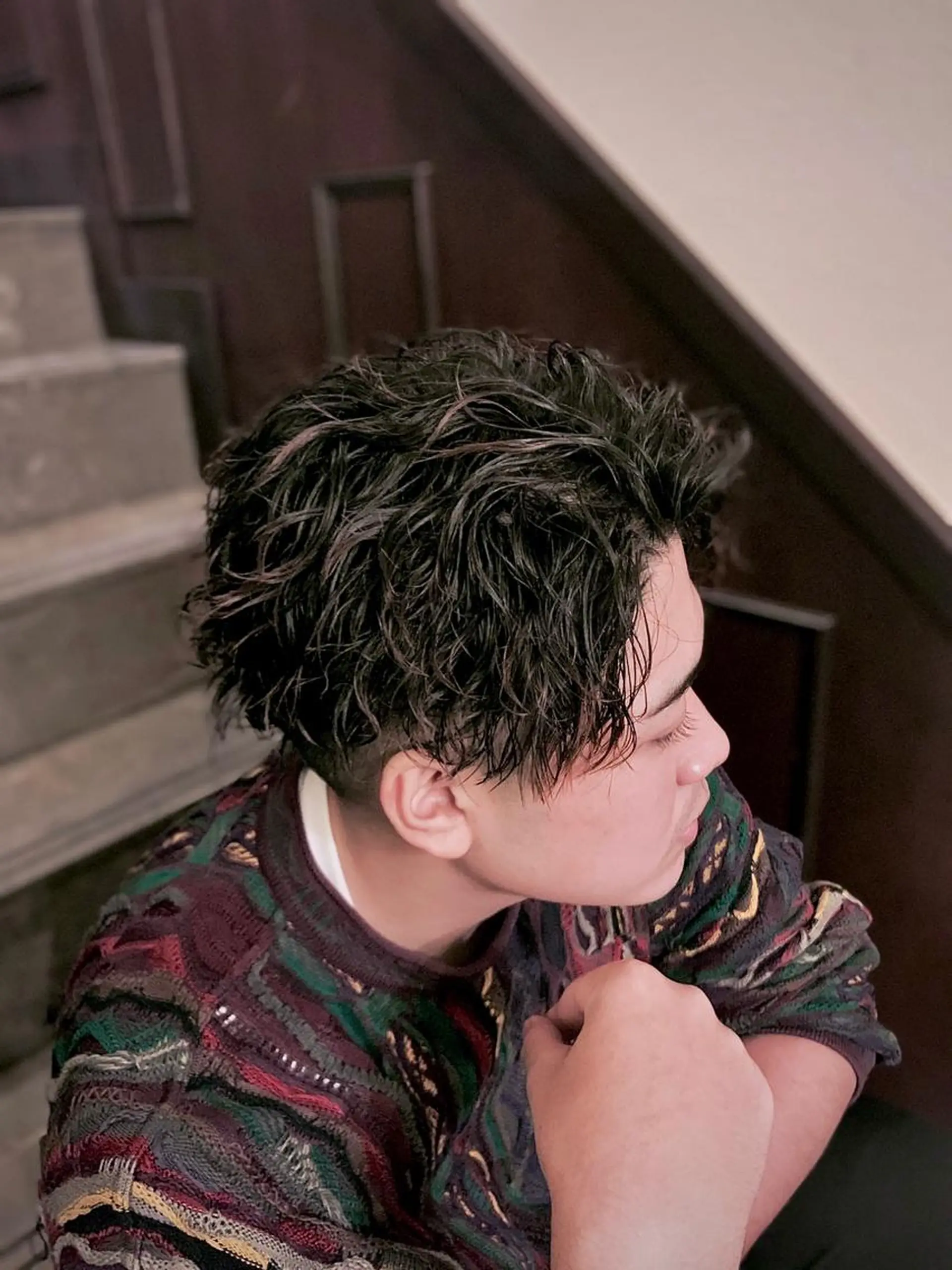 ミディアム パーマ メンズ HIROGINZA ヒロ銀座 青山所属・マツオ リュウホウ🐉のヘアスタイル