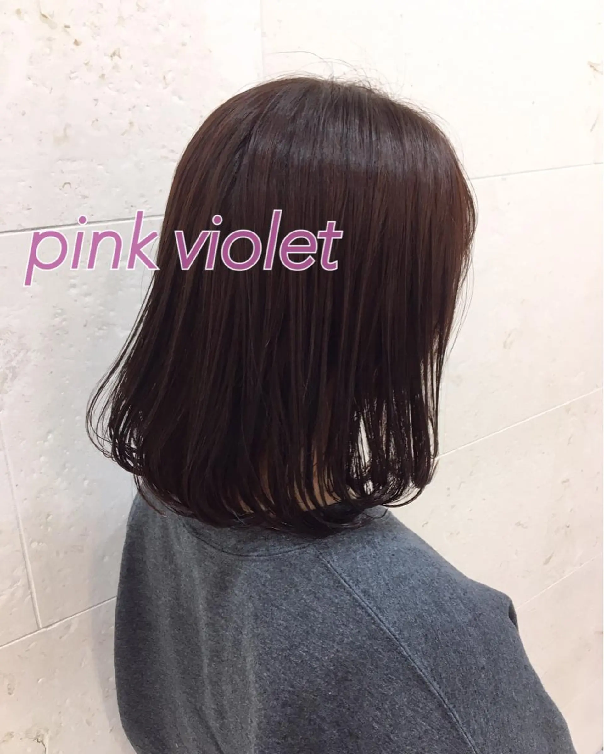 ミディアム カラー ピンクカラー バイオレットカラー 斉藤 貴也のヘアスタイル