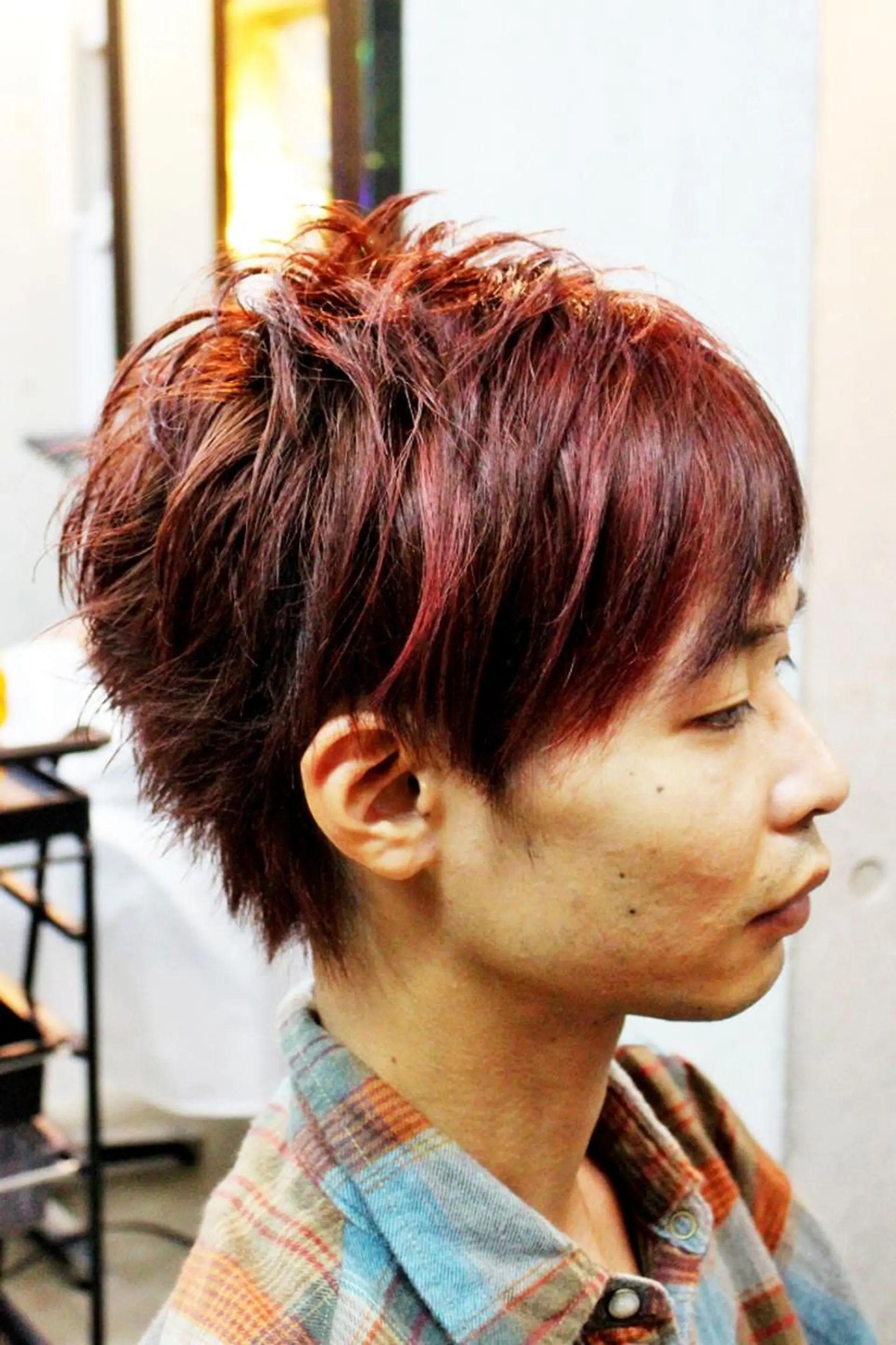 ショート カラー メンズ レッドカラー 村上 貴徳のヘアスタイル