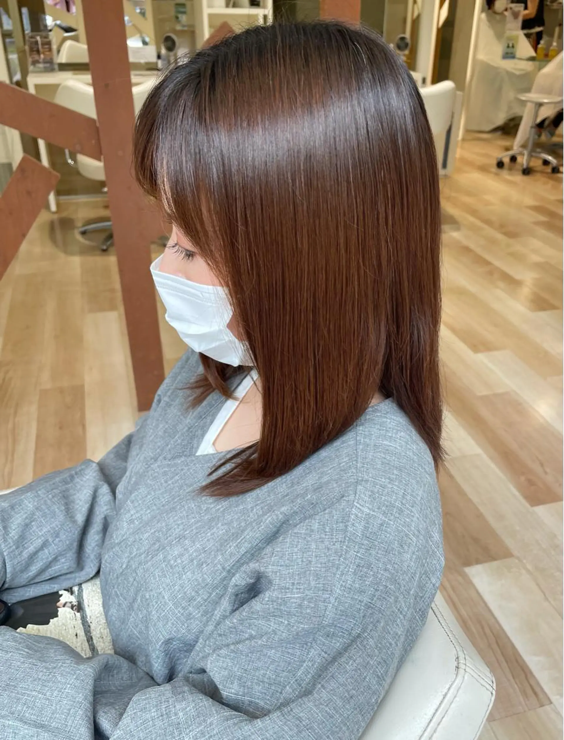 ミディアム 髪質改善 トリートメント トリートメント ブリーチ/レイヤー 🌻Mutsumiのヘアスタイル