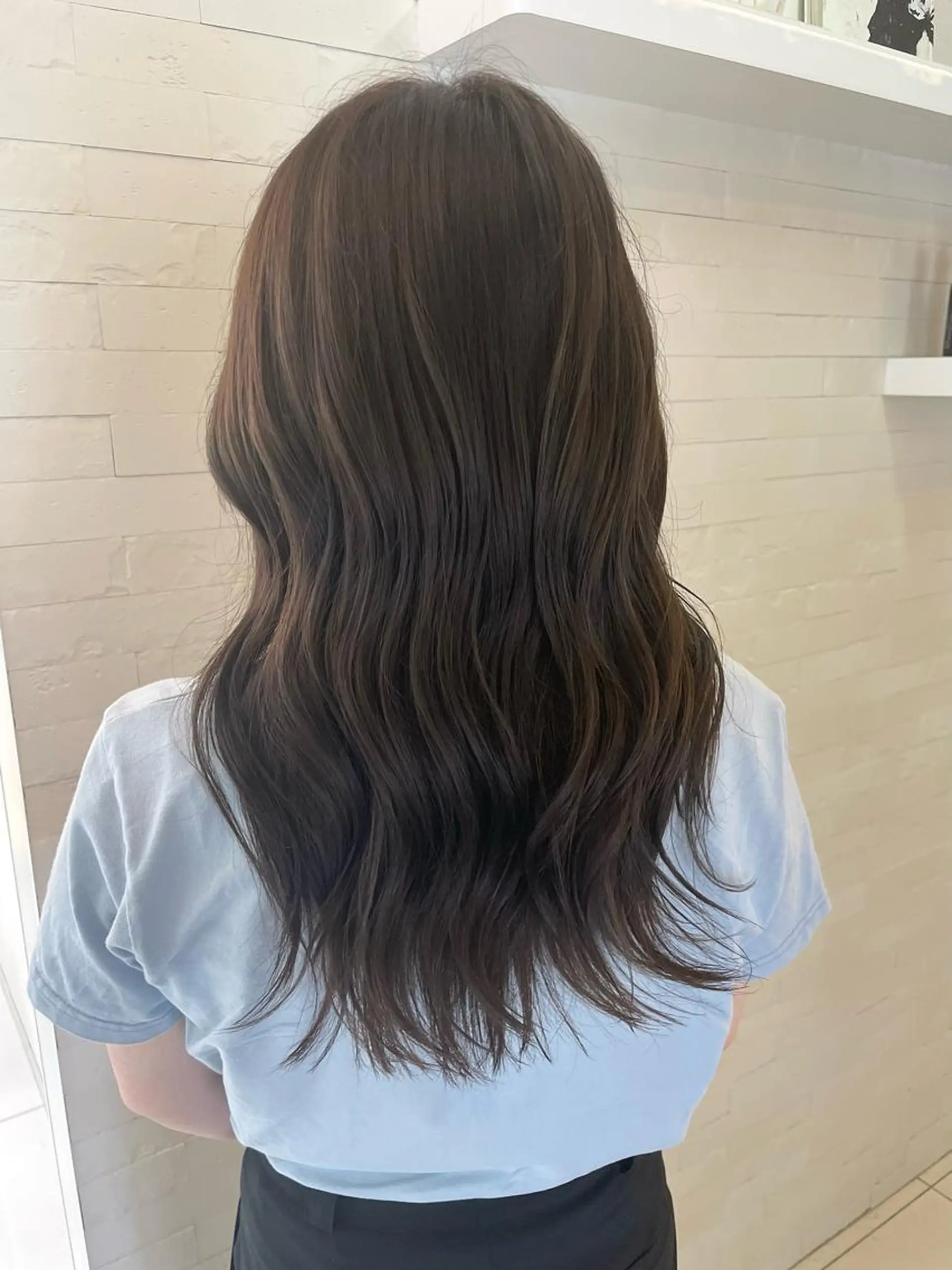 ロング カラー ブリーチ ブラウンカラー ブリーチなしカラー カット ヘアカラー 韓国/透明感カラー さなのヘアスタイル