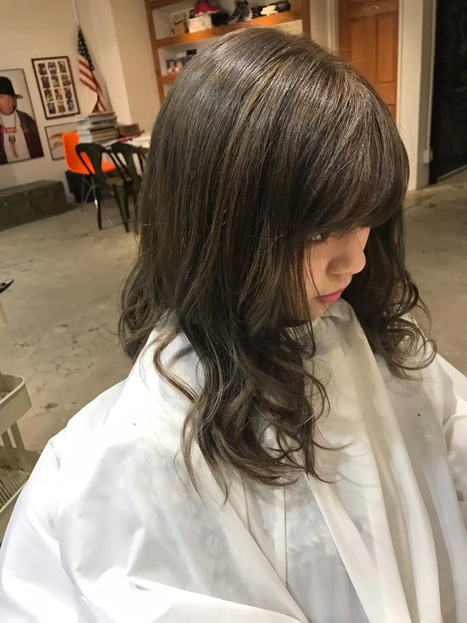 セミロング カラー パーマ ヘアアレンジ メンズ キッズ グレージュ 外国人風カラー Forest. -髪質改善-のヘアスタイル