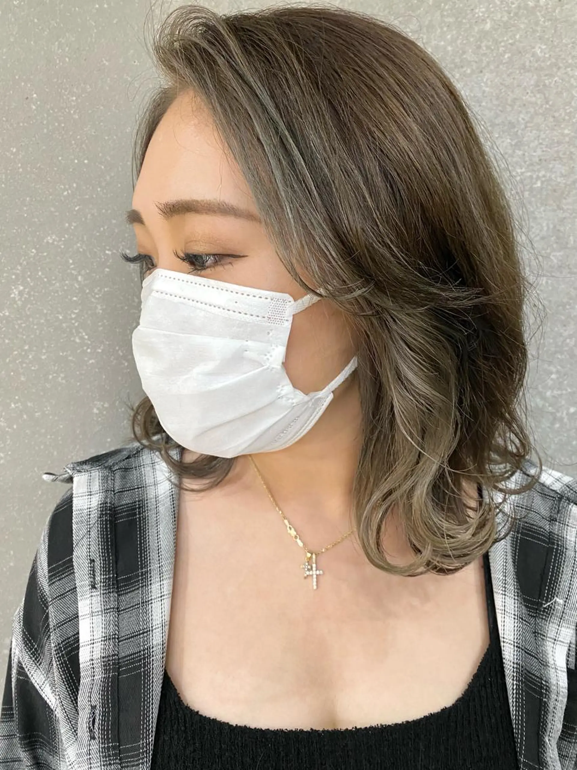 ミディアム カラー ミストバング  フェイスフレーミング 韓国風ヘア VALETTE omotesando所属・原宿ボブ・髪質改善 輝来のヘアスタイル