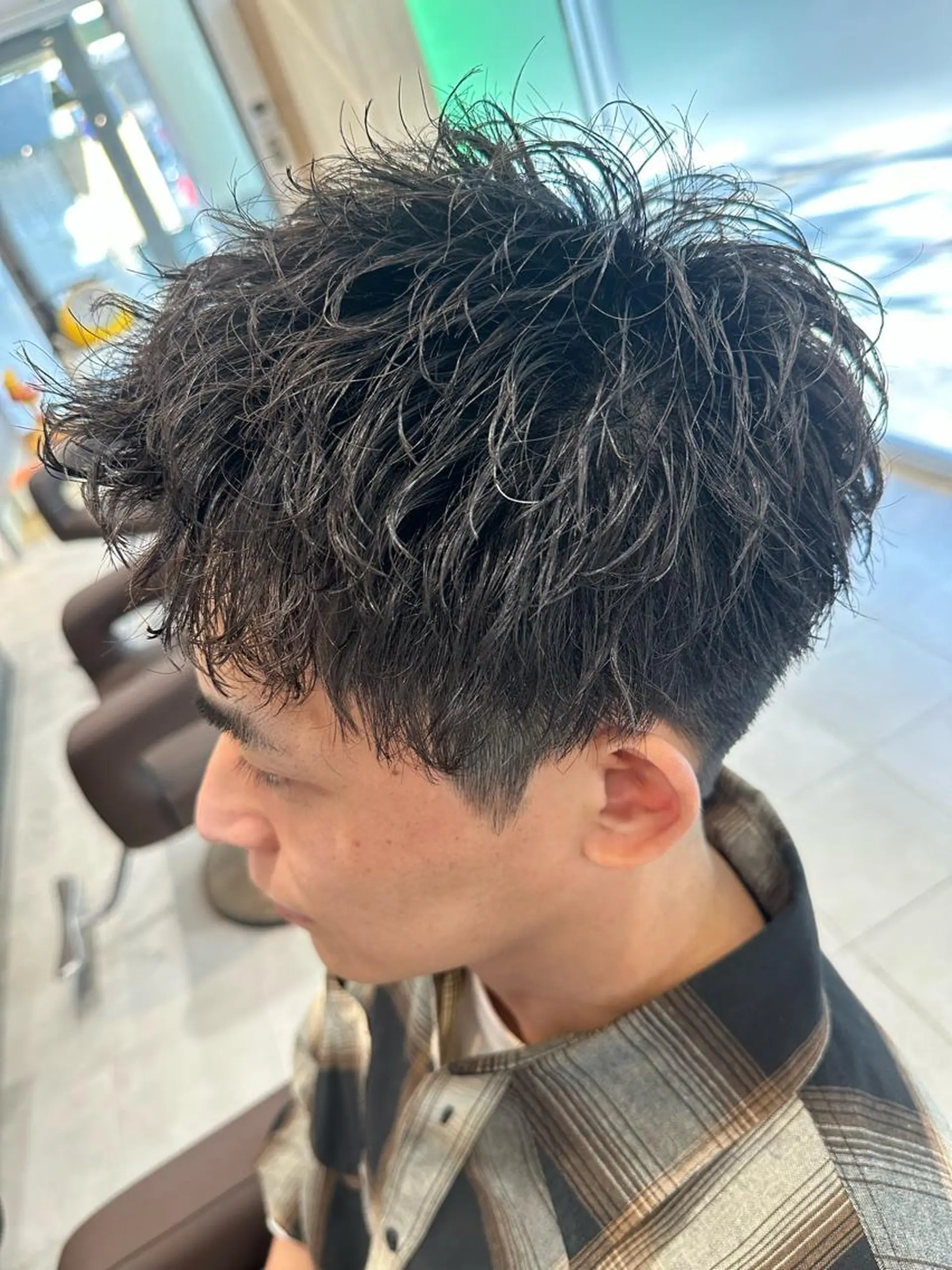 ショート パーマ メンズ フェードカット メンズパーマ 波巻きパーマ スパイラルパーマ カット パーマ トリートメント ヘッドスパ ヘアセット 💈メンズ特化 美容師サキ💈のヘアスタイル