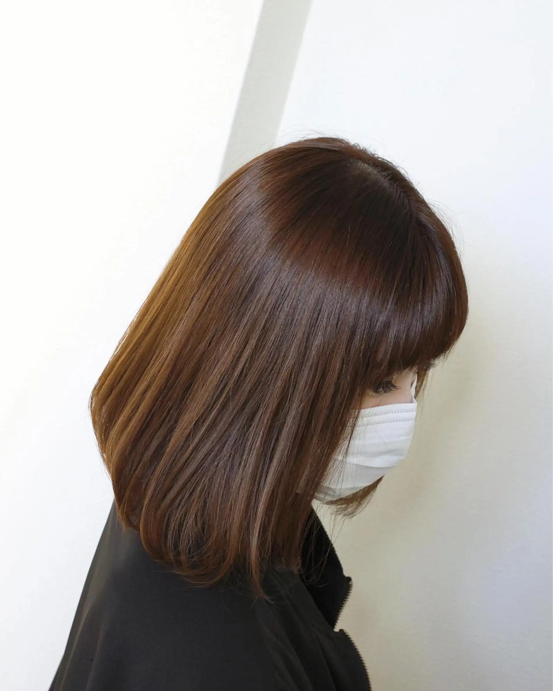 ミディアム カラー ブラウンカラー オレンジ オレンジブラウン ボブ カット ヘアカラー 土居 正季のヘアスタイル