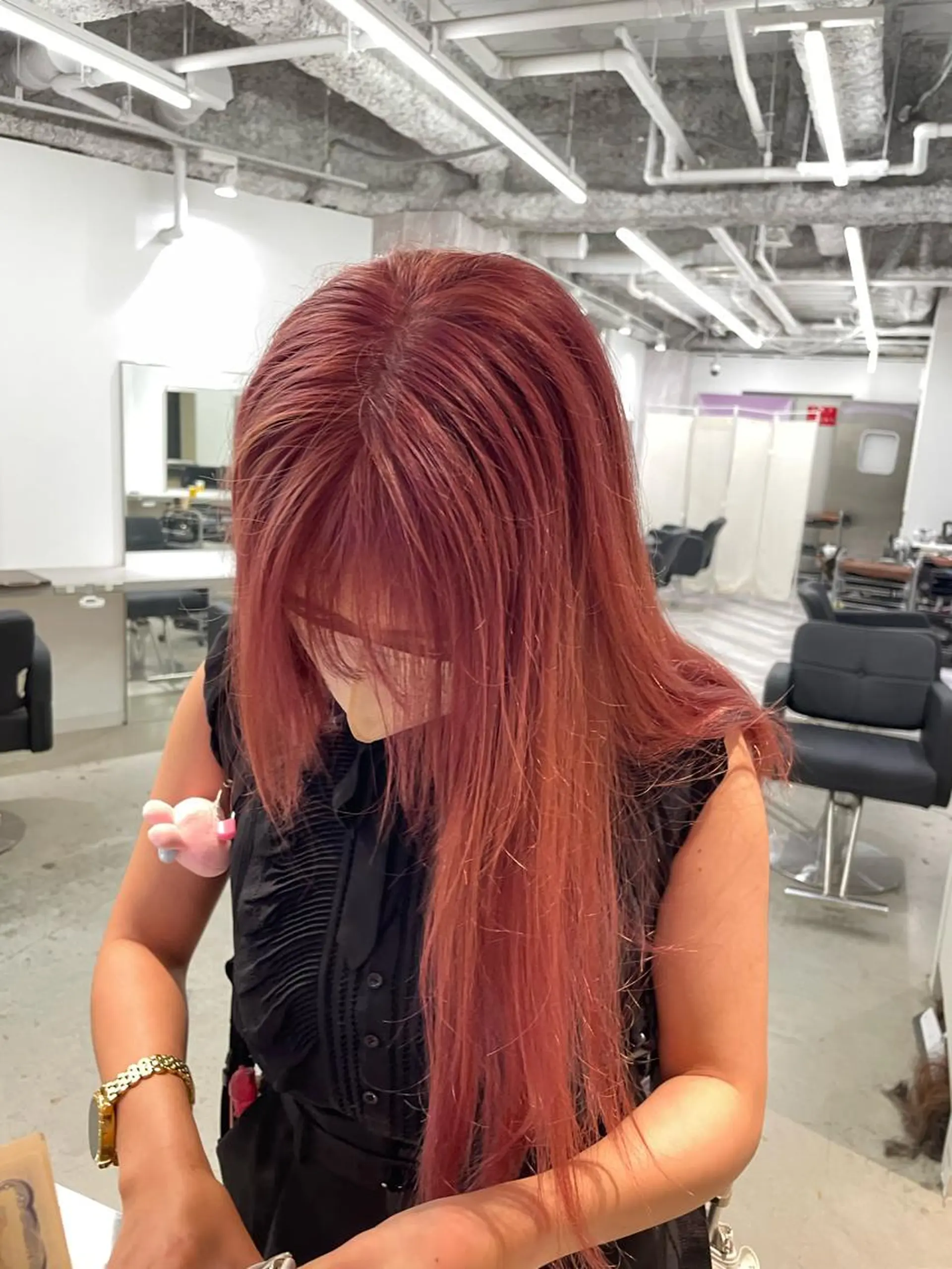 ロング カラー ヘアアレンジ ピンクカラー カット ヘアカラー トリートメント 🎗秋山勇 /三宮指名No.1のヘアスタイル