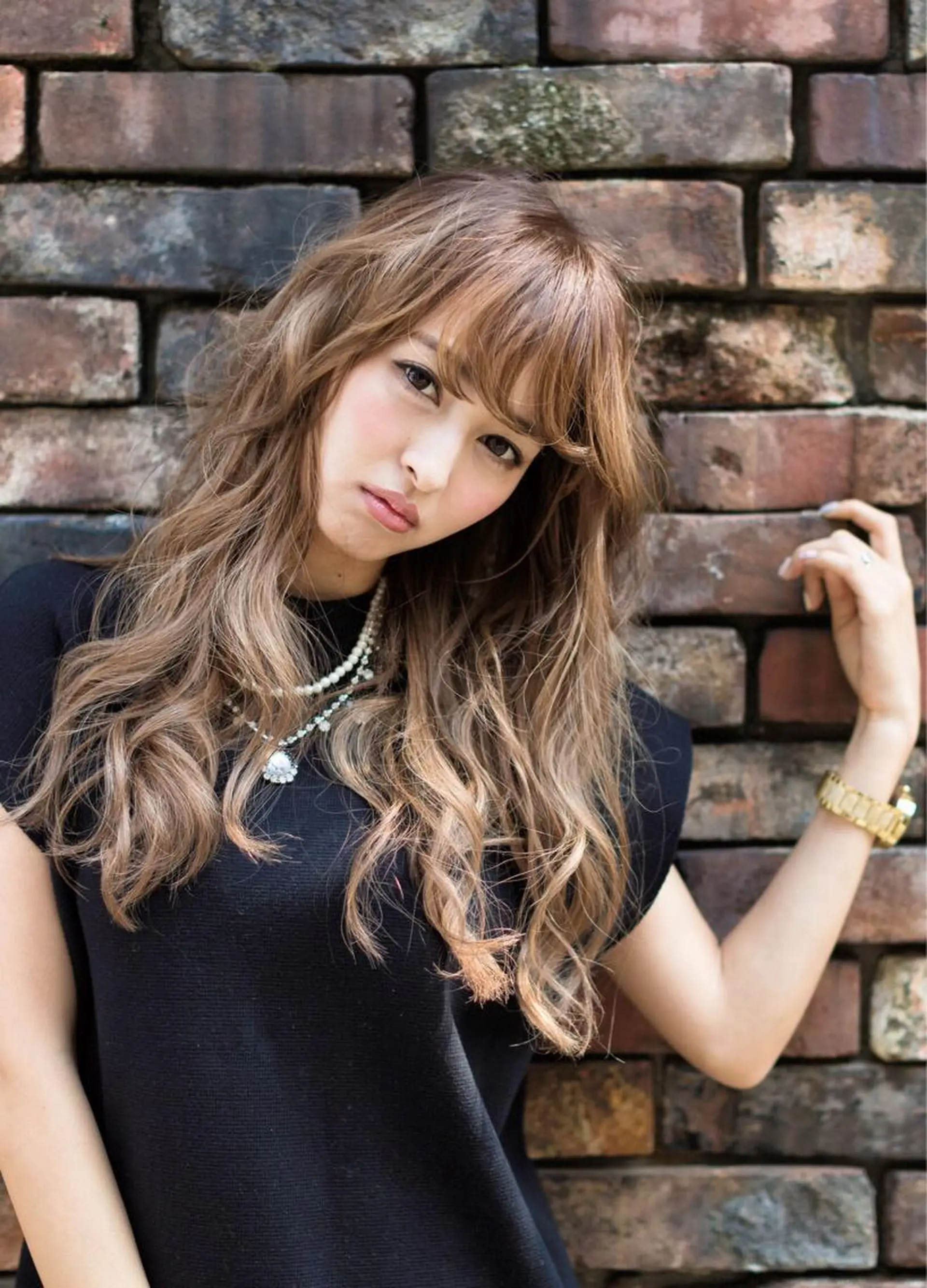 ロング カラー グレージュ GiseL天神カラー 髪質改善/ブリーチのヘアスタイル