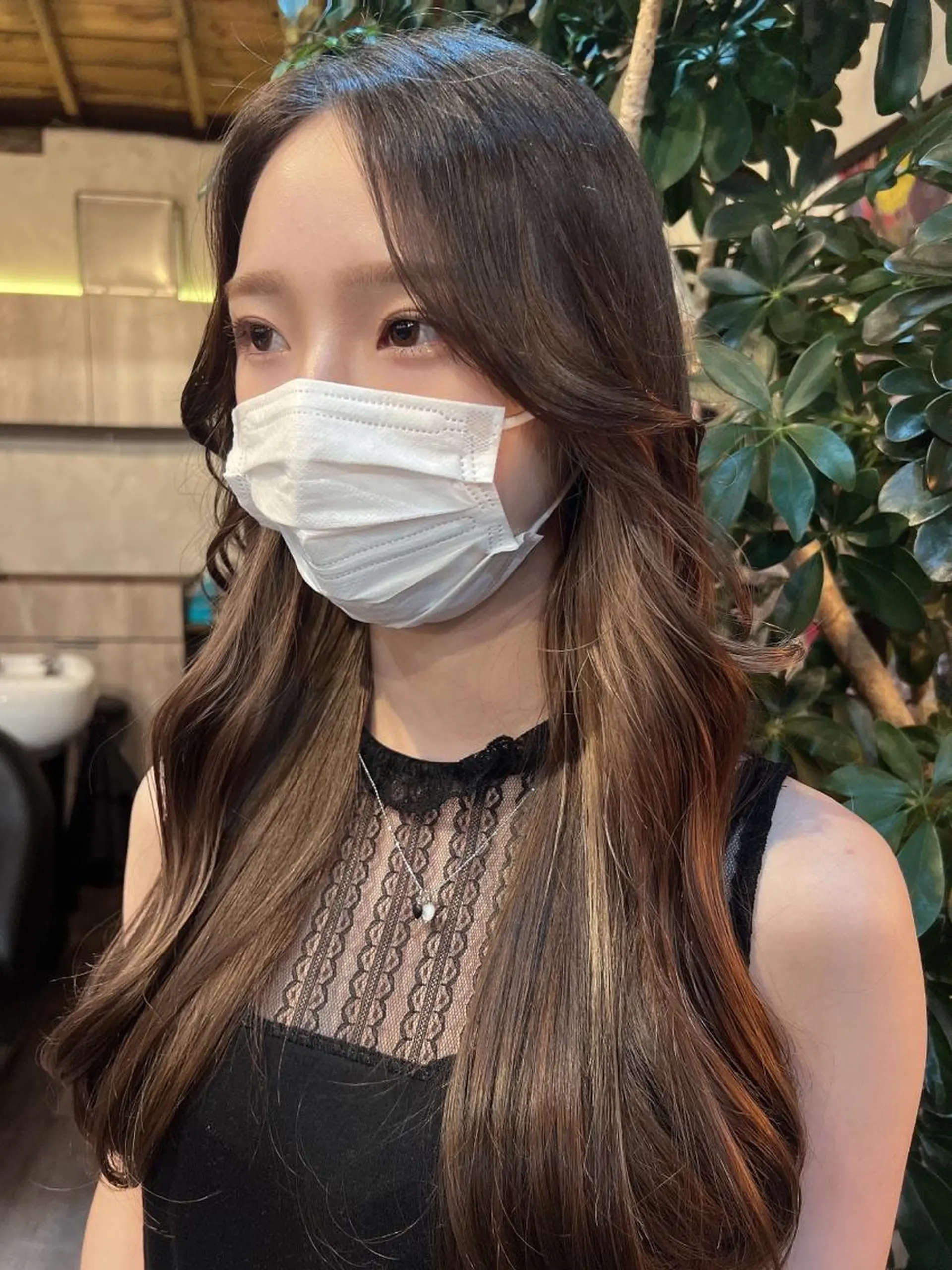 ロング カラー カット ヘアカラー トリートメント 顔周りカット× 髪質改善【リョウ】のヘアスタイル