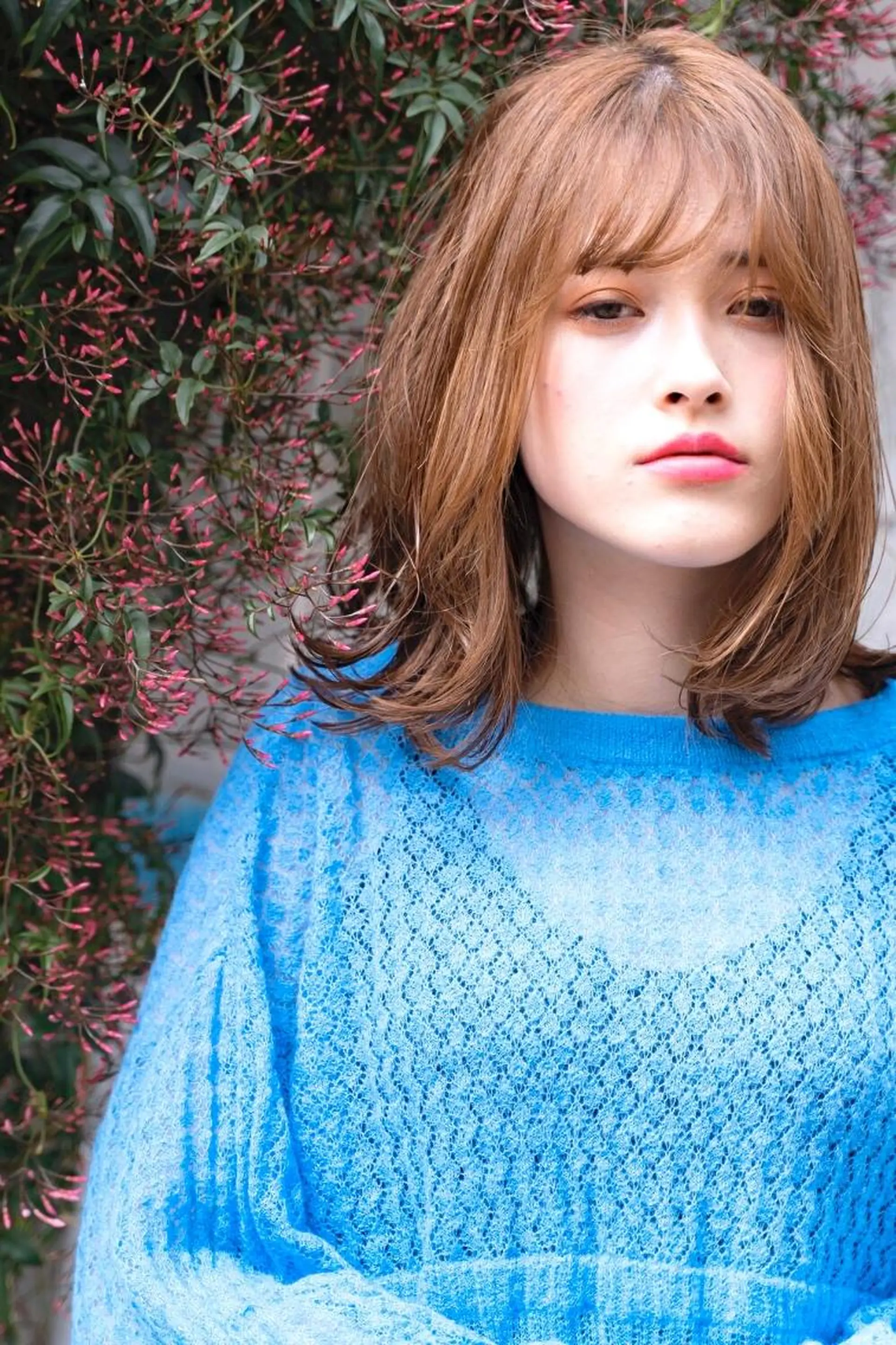 ミディアム ミディアムパーマ ボブ ハイライト 髪質改善 トリートメント 💈Chlom💈_ 公式_NewOpenのヘアスタイル
