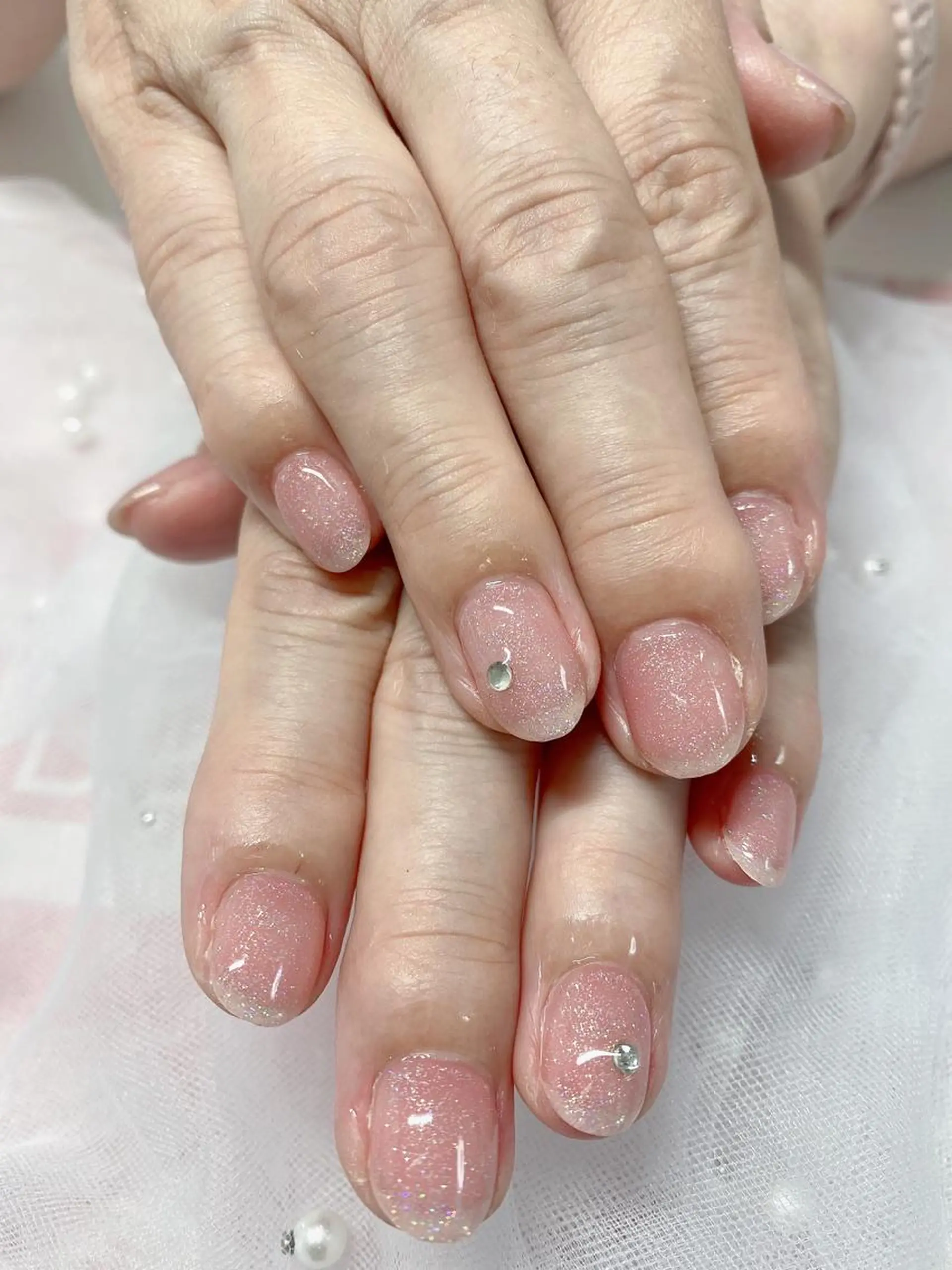 ネイル ワンカラーネイル ストーンネイル Jasmine nailsalon所属・ジャスミン ネイルサロンのネイルデザイン