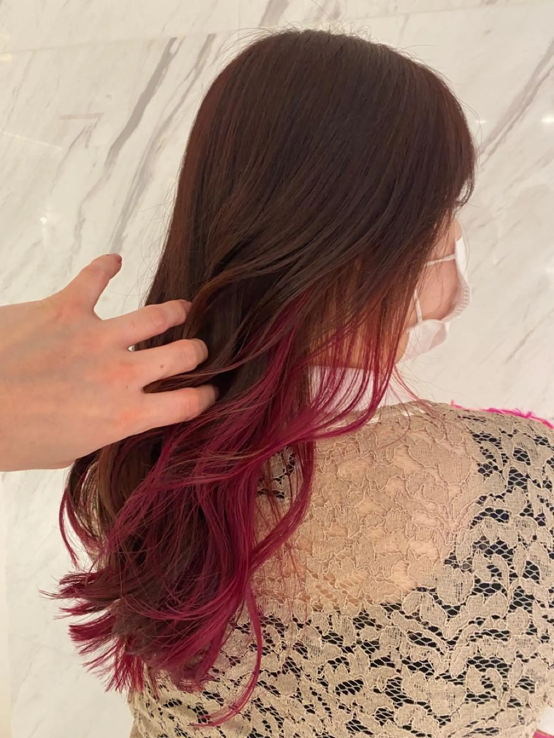 ロング カラー インナーカラー ヘアカラー トリートメント 東 大貴のヘアスタイル