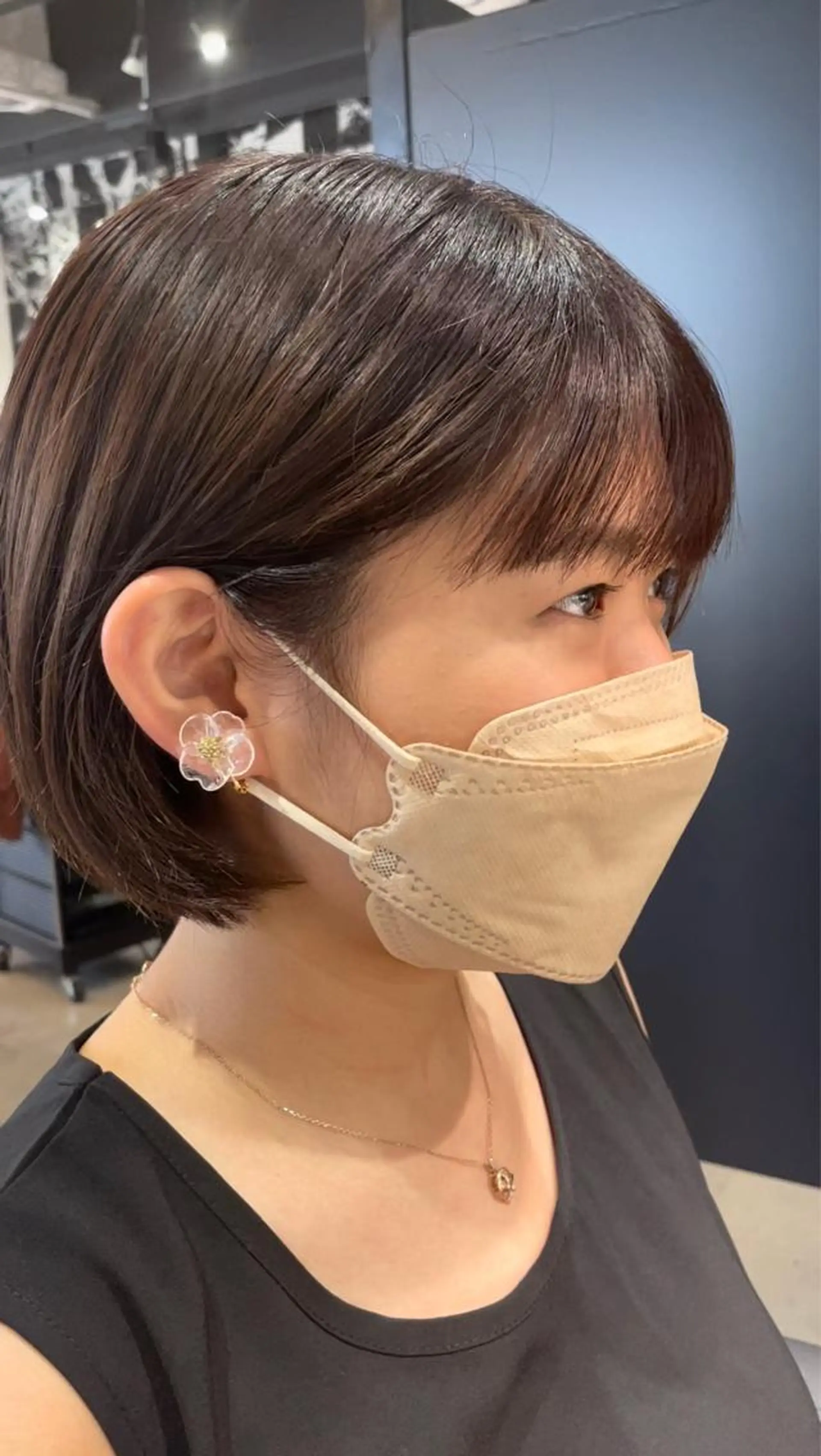 ショート カラー 前下がりボブ ブラウンカラー チョコレートブラウン ボブ カット ヘアカラー トリートメント ヘッドスパ One By The Ect所属・ショート/脱白髪染め ☆宇﨑悠実のヘアスタイル