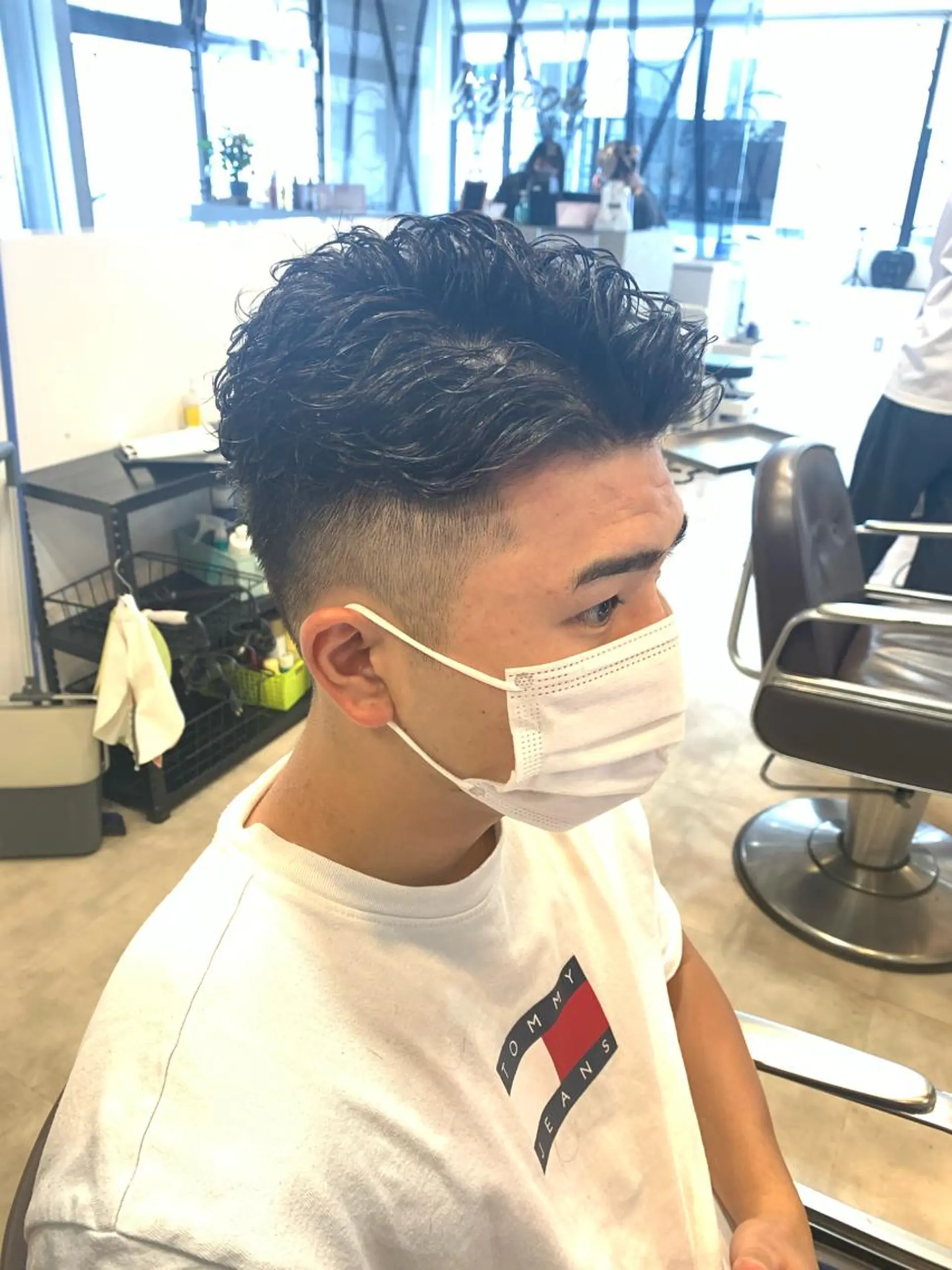 ショート カット ヘアセット メンズパーマ/難波/ 心斎橋　室園亮佑のヘアスタイル