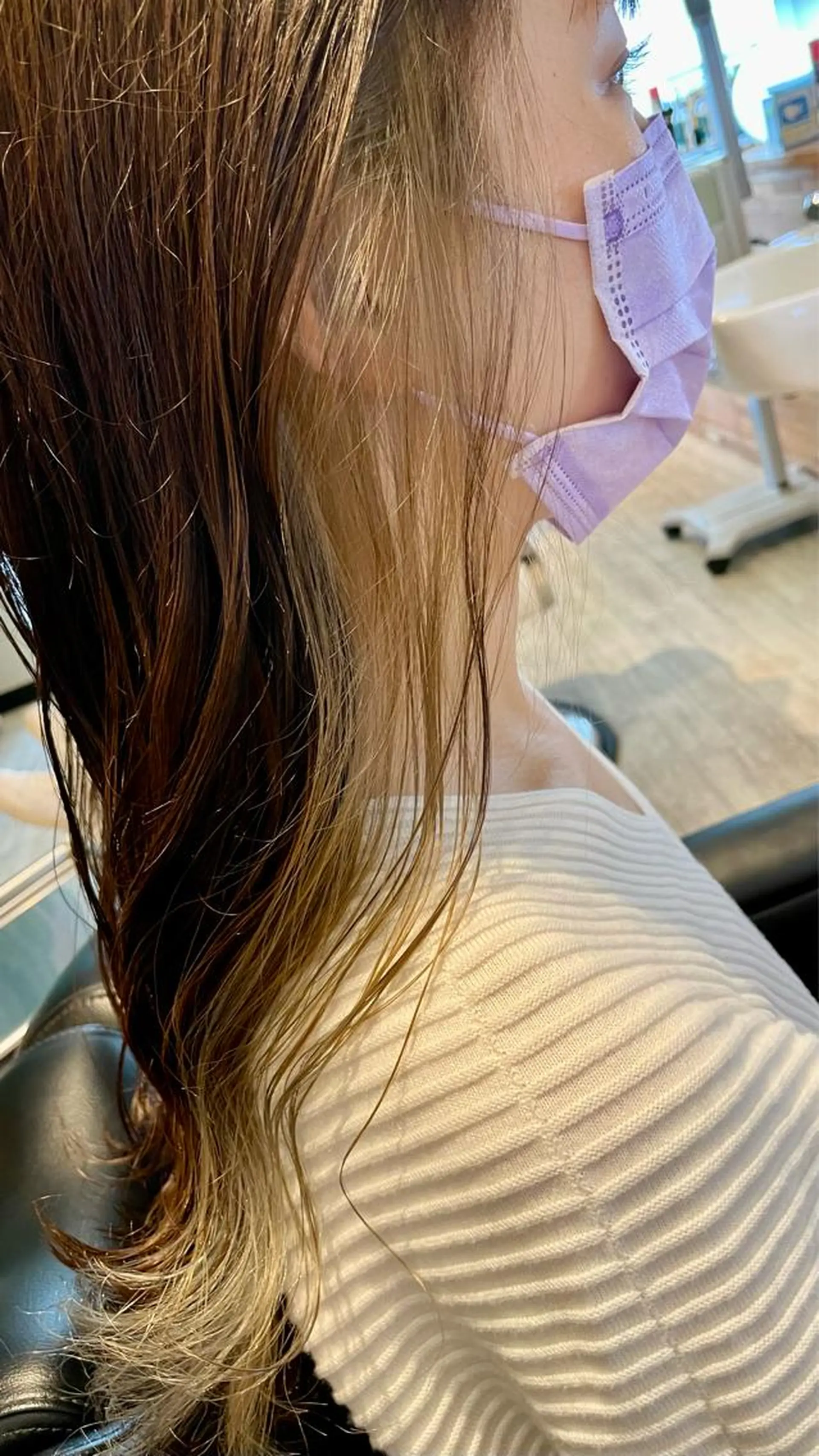 ロング カラー ベージュカラー グレージュ インナーカラー ホワイトベージュ one☆star所属・ママ美容師　守谷 明日香のヘアスタイル