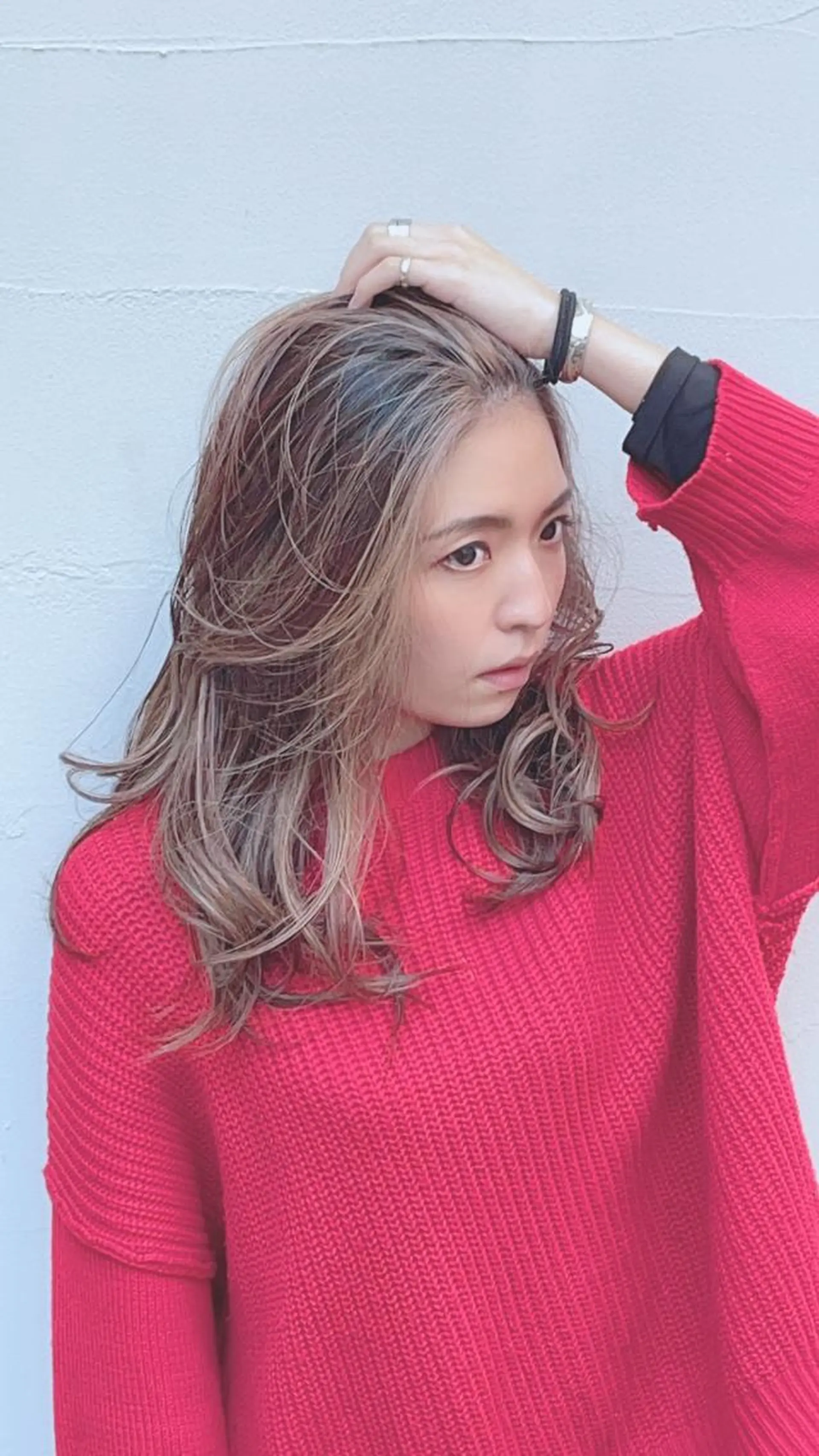 ミディアム カラー パーマ ヘアアレンジ 美髪矯正 Rioのヘアスタイル