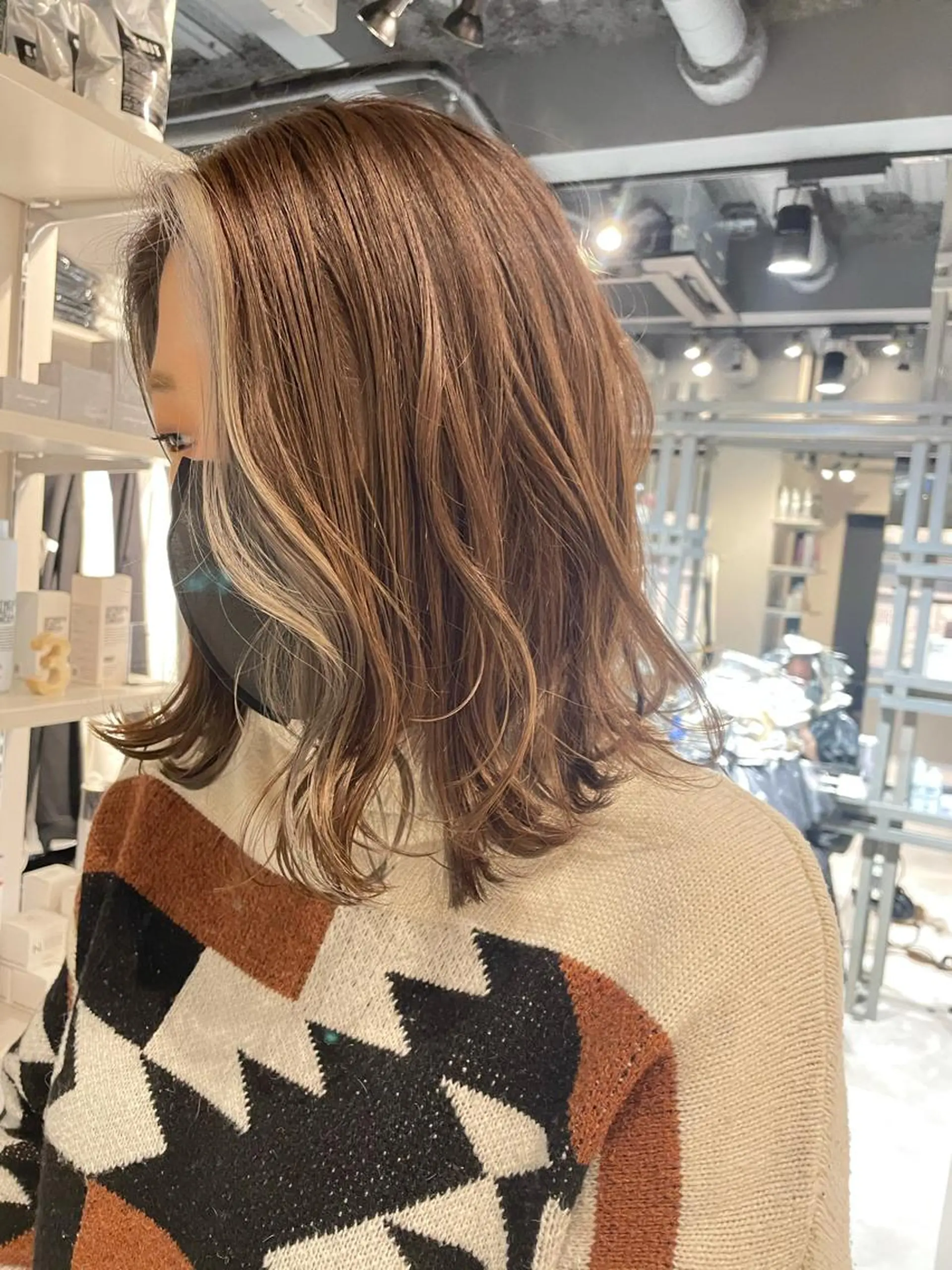 ミディアム カラー ミストバング  フェイスフレーミング ブリーチ👩‍🦳/ ‪✂︎MANAMIのヘアスタイル