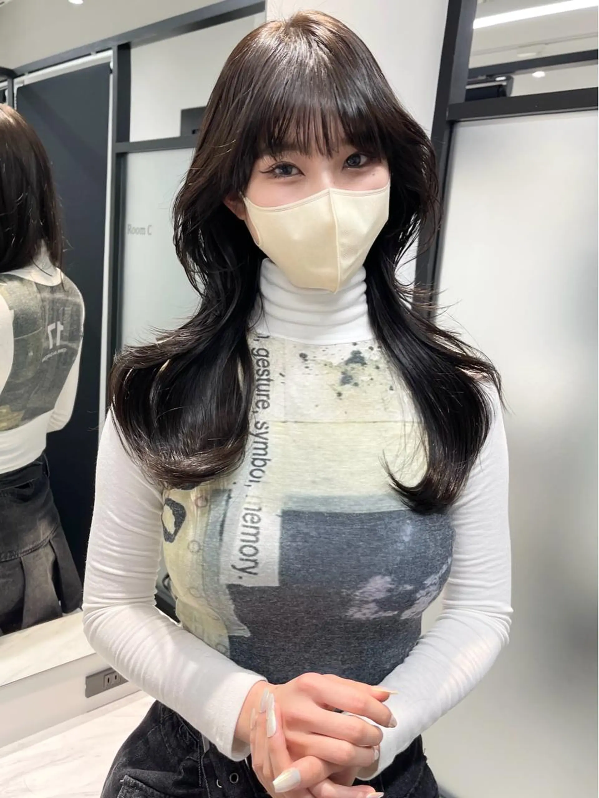 ロング くびれヘア レイヤーカット カット ヘアカラー トリートメント 韓国レイヤーカット 髪質改善▫️水野有真のヘアスタイル