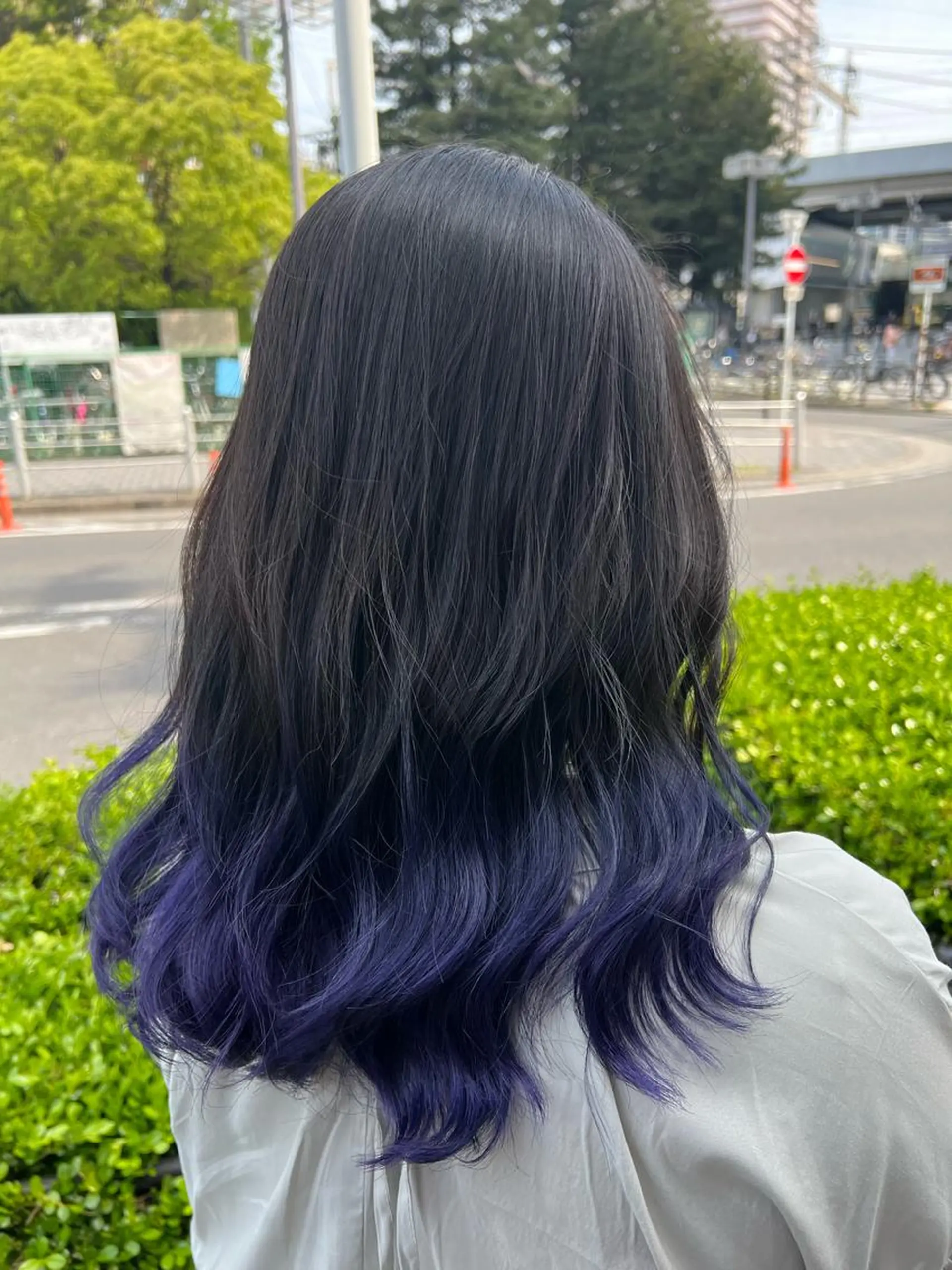 ロング カラー ブルーカラー グラデーションカラー mimiiy梅田 中崎町ハイトーンのヘアスタイル