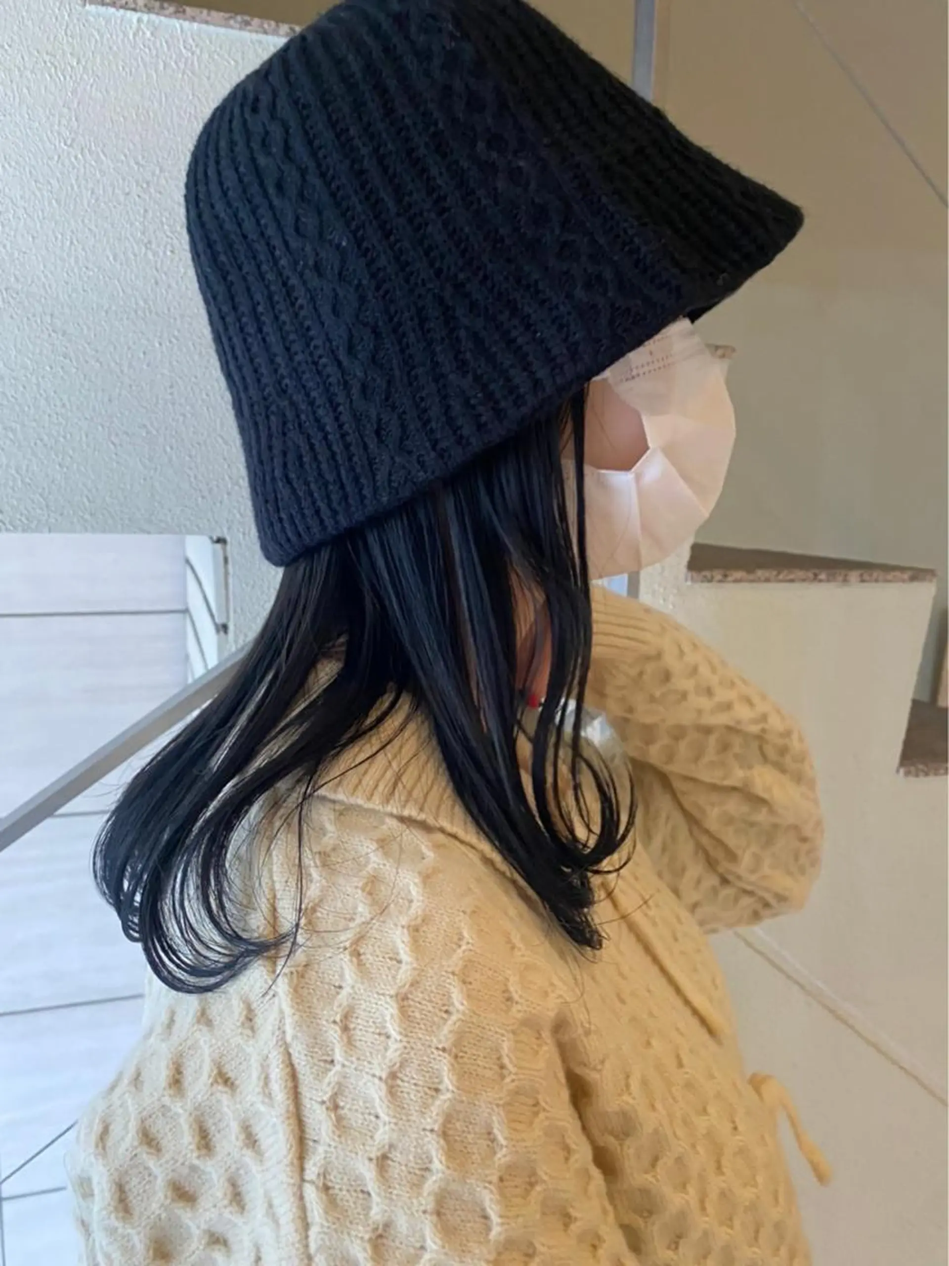 カラー 切りっぱなしボブ/ ブリーチカラー/大塚のヘアスタイル