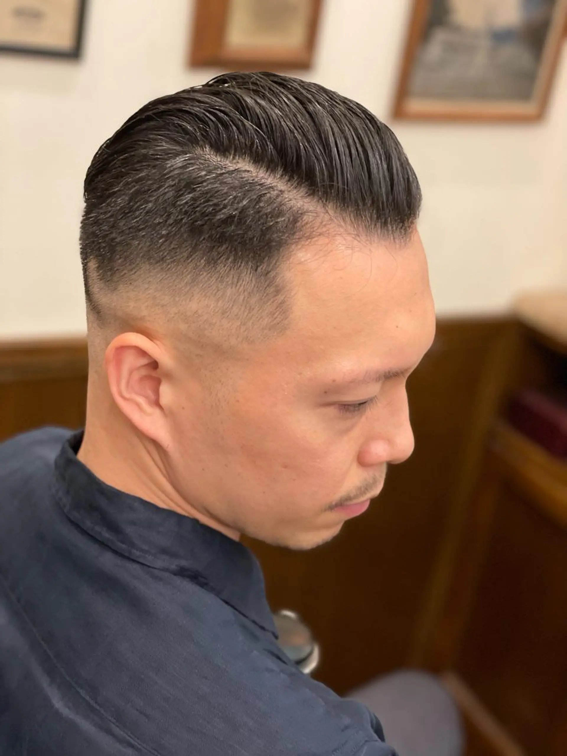 ミディアム メンズ フェードカット バーバーショップ新宿店所属・大久保 竣太のヘアスタイル