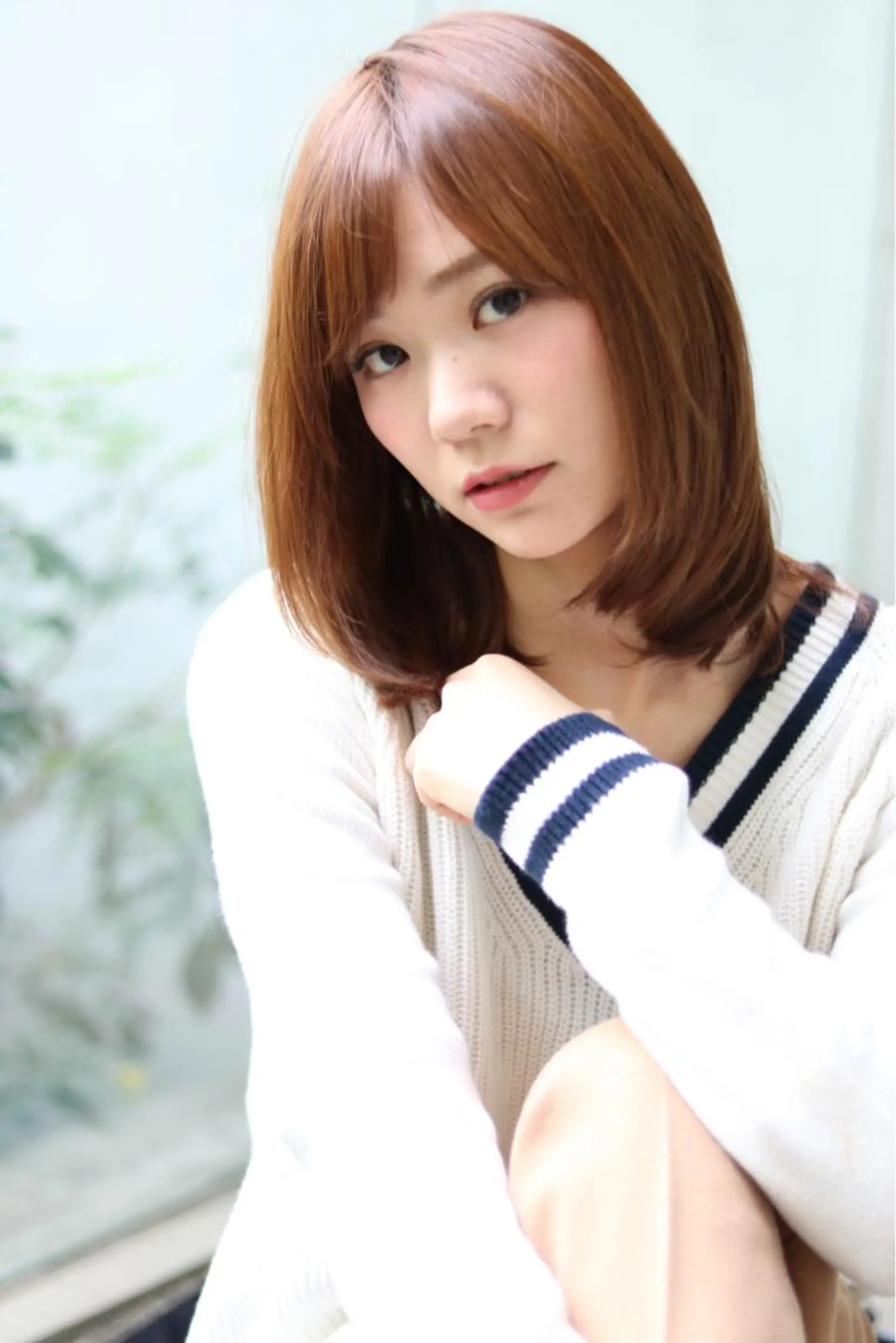 ミディアム カラー 髪質改善//縮毛矯正 This表参道のヘアスタイル