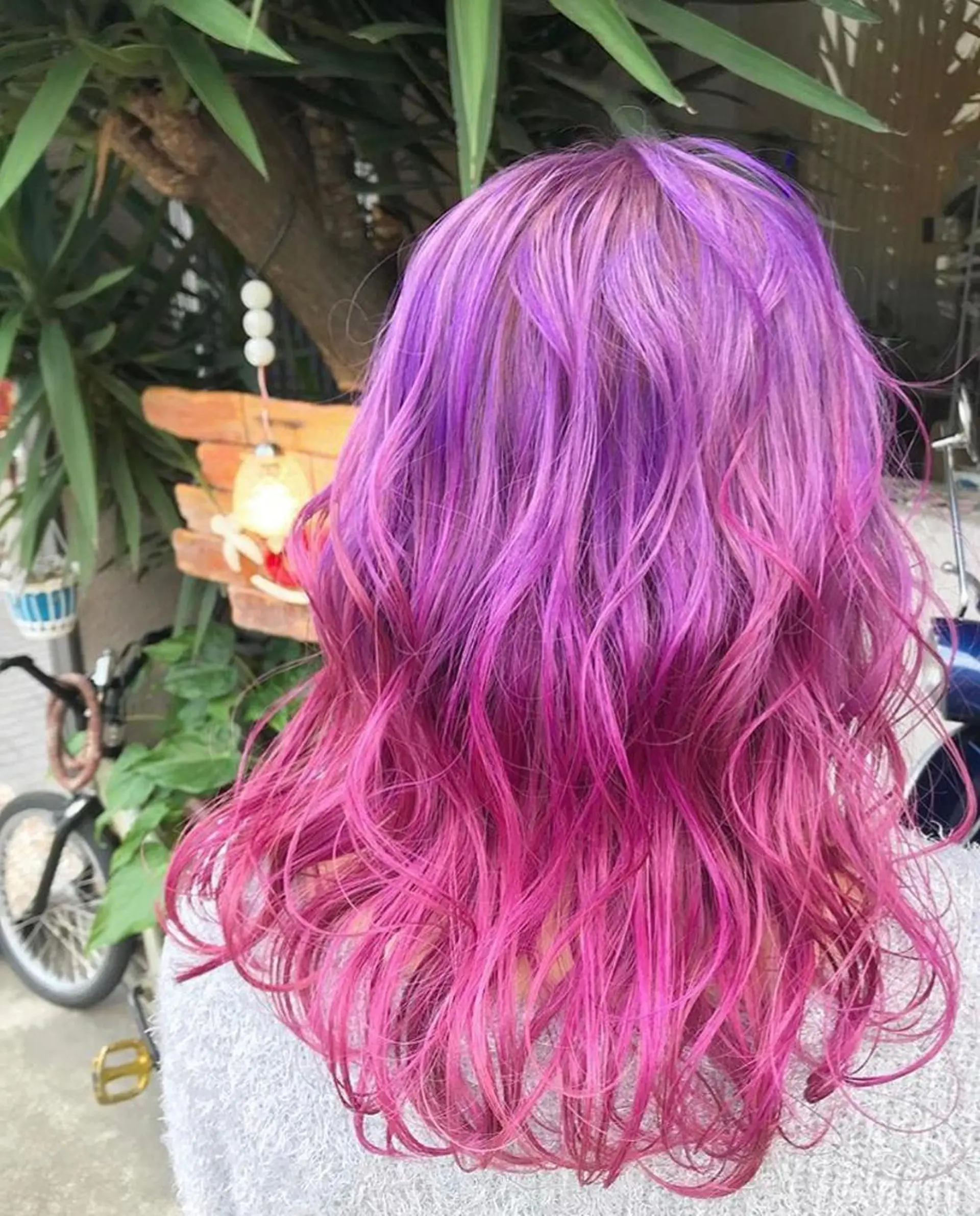 セミロング パープルカラー ヘアカラー トリートメント 玉木 育実のヘアスタイル