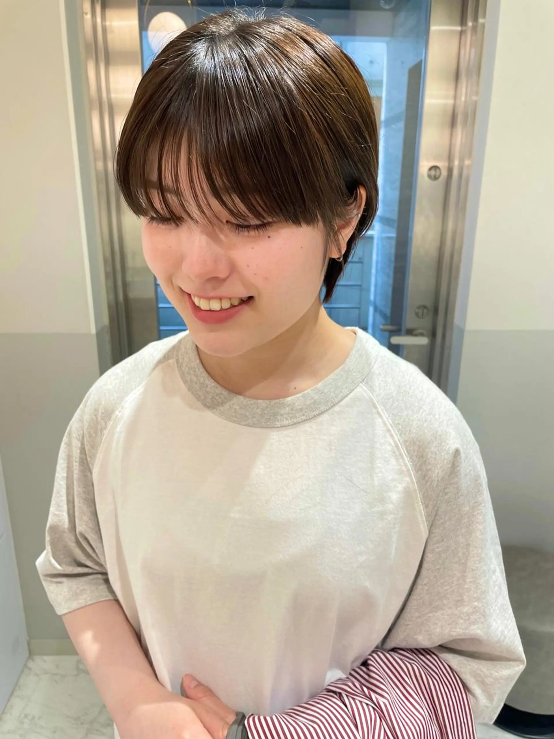ショート カラー ヘアアレンジ カット ヘアカラー トリートメント satsuki ito/暖色、パーマのヘアスタイル