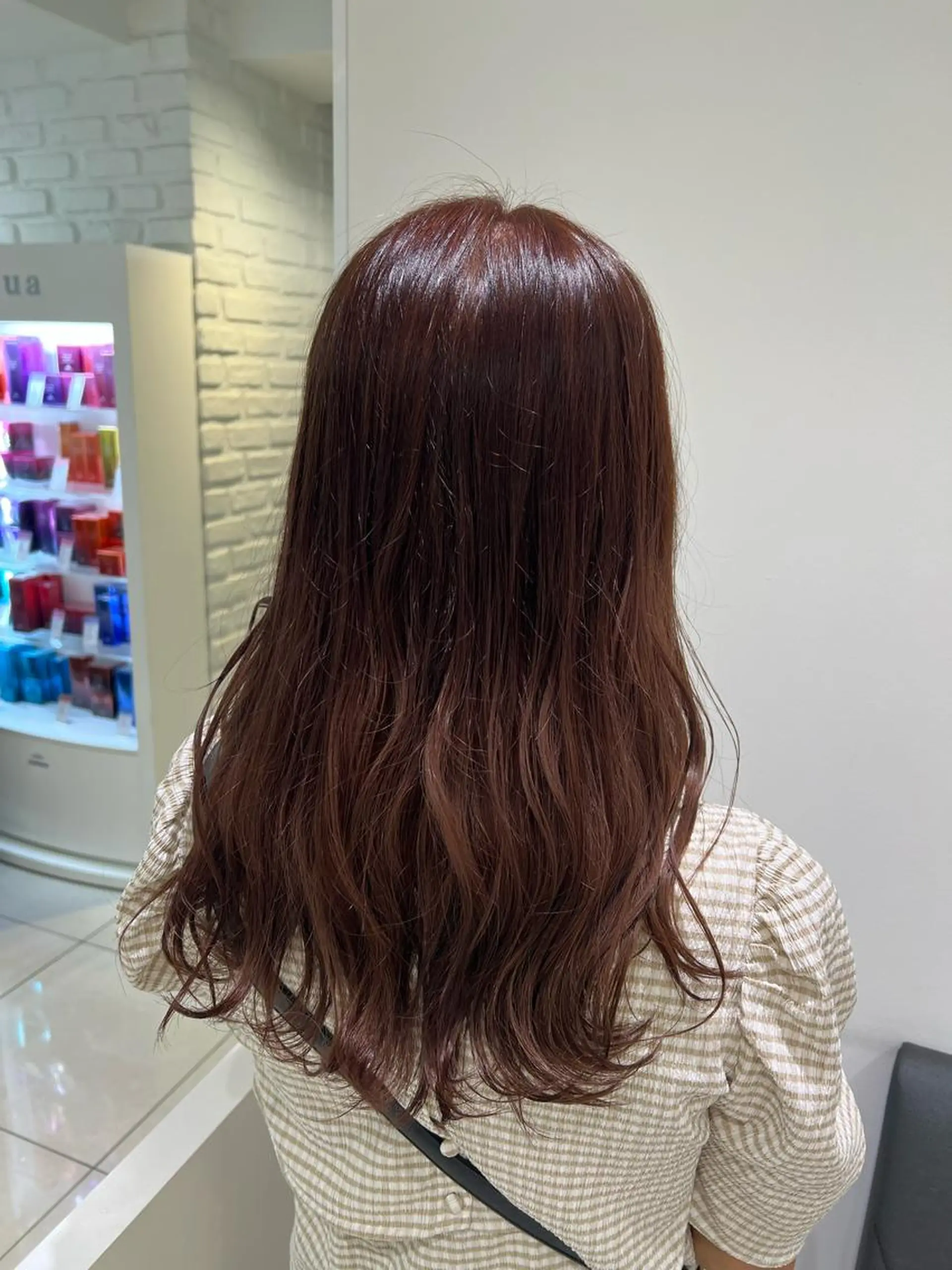 セミロング カラー ベージュカラー ブリーチ ピンクカラー ピンクベージュ ヘアカラー トリートメント 【暖色カラー特化】 中山由梨のヘアスタイル