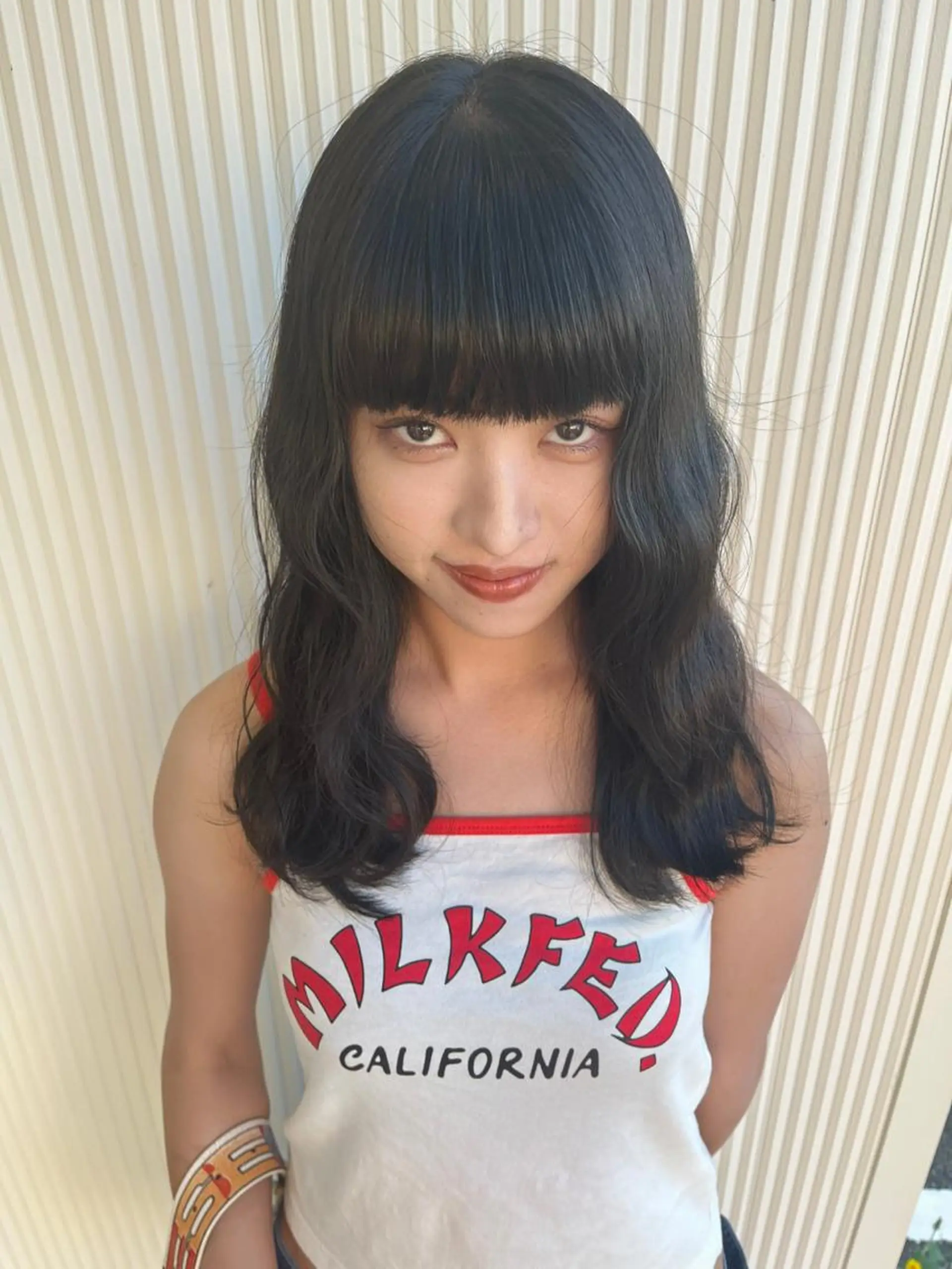 ミディアム カラー 透明感カラー オリーブカラー カット ヘアカラー トリートメント Misaki/韓国/ ウルフ/レイヤー🤍のヘアスタイル