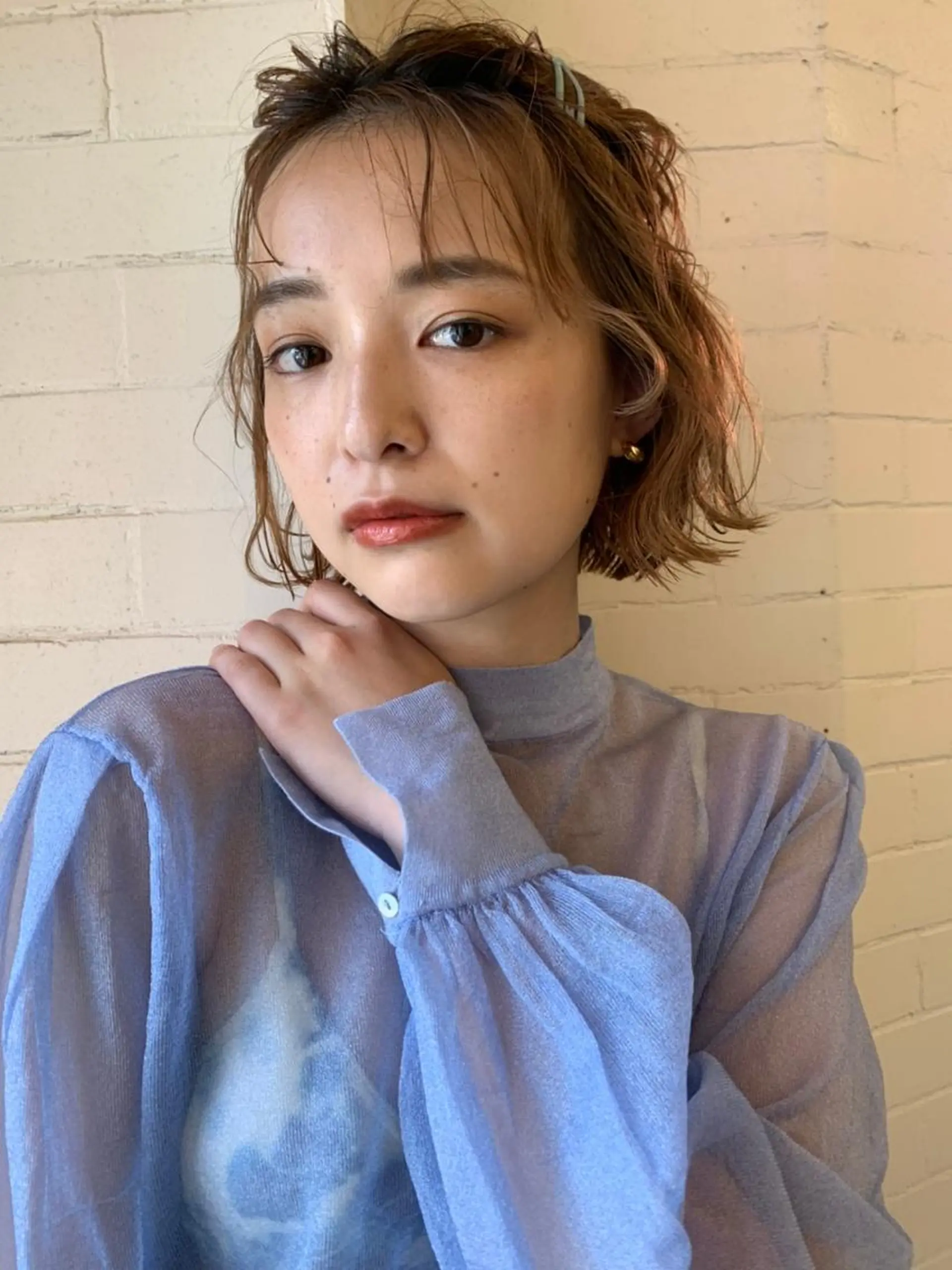 ミディアム カラー ヘアアレンジ ミディアムパーマ アクアカラー ダブルカラー グラデーションカラー ハイライトカラー 💝髪質改善💝_ chlom🌸春🌸のヘアスタイル