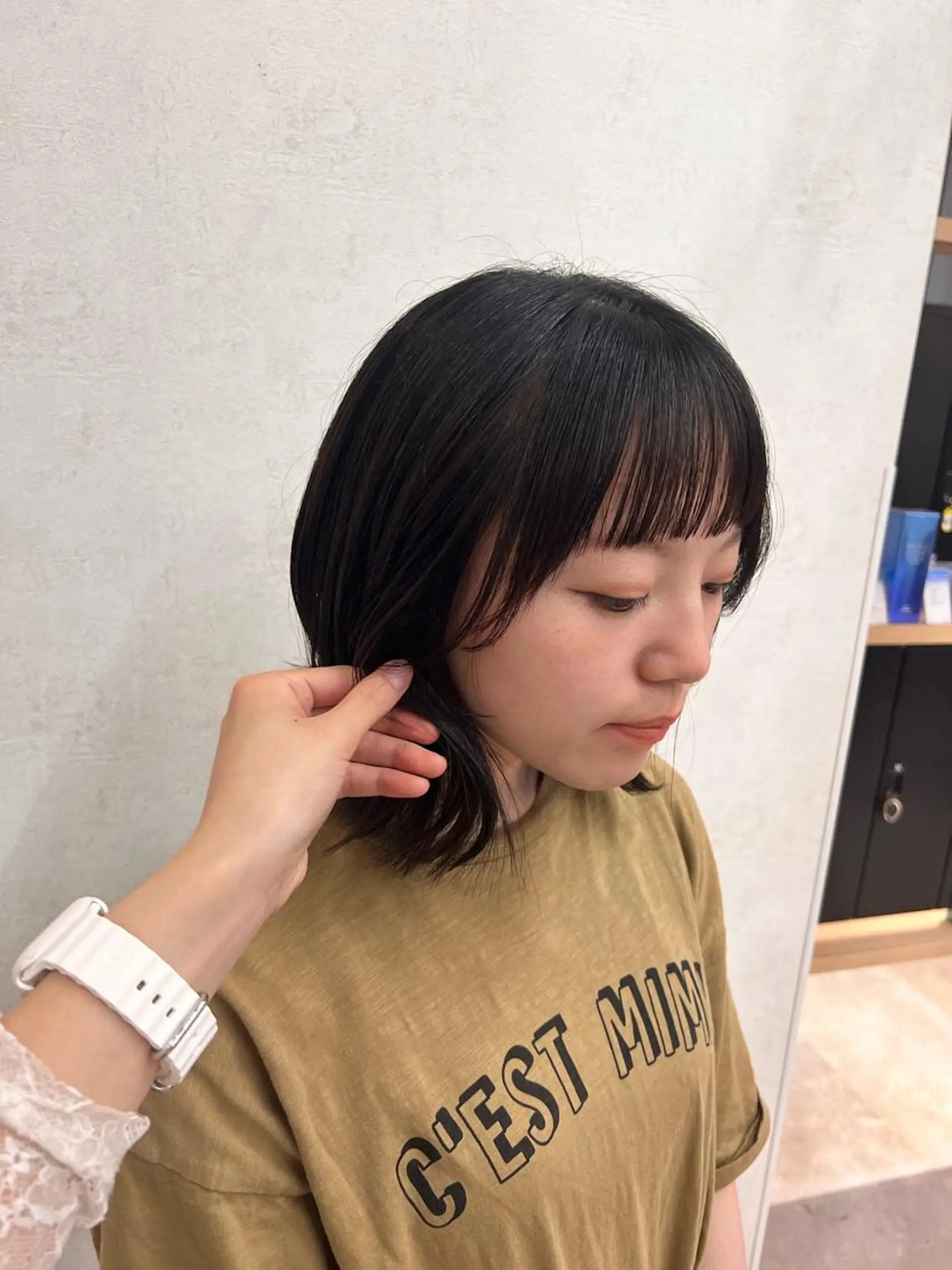 ミディアム ブリーチカラー 〻髪質改善〻アレンジのヘアスタイル