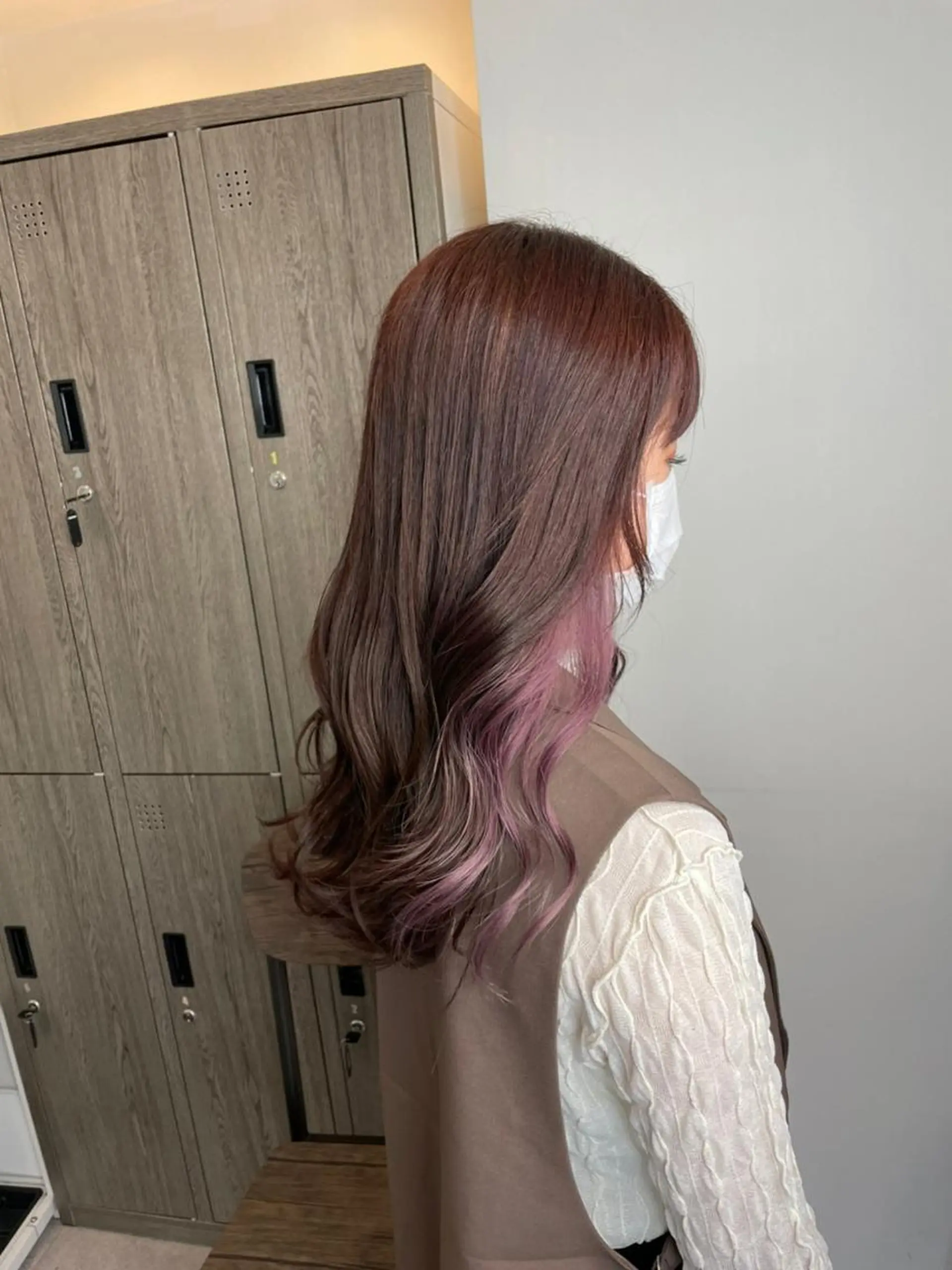 ミディアム パーマ カラー キッズ ヘアアレンジ ミディアムパーマ アディクシーカラー アッシュ バレイヤージュ ミストバング 【N°deseo】 吉祥寺のヘアスタイル