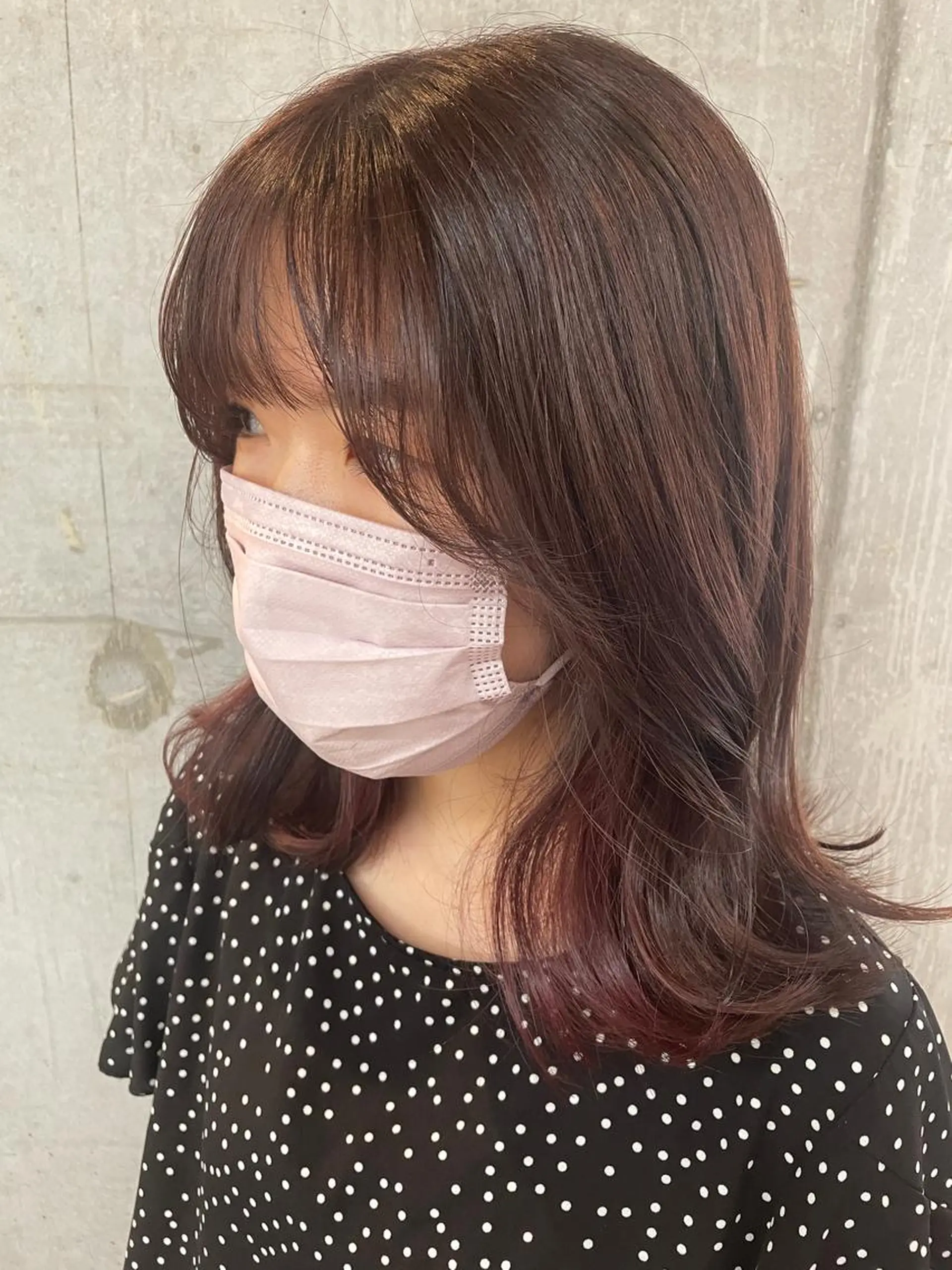 ミディアム カット ヘアカラー 女性に人気♪ はやしほのかのヘアスタイル