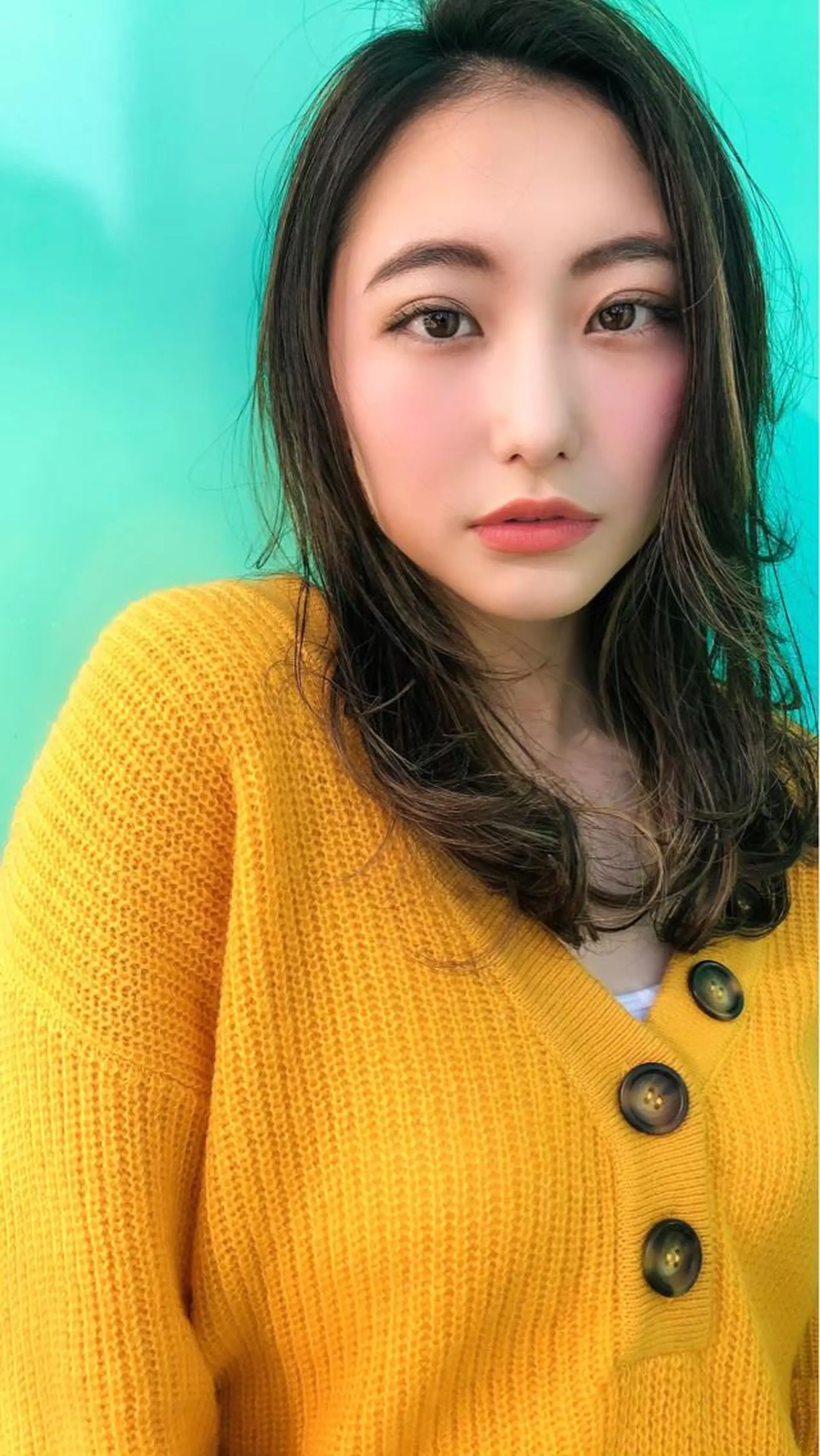 セミロング カラー 大人っぽ♡上品な暖色 ♡ブリーチなし♡のヘアスタイル