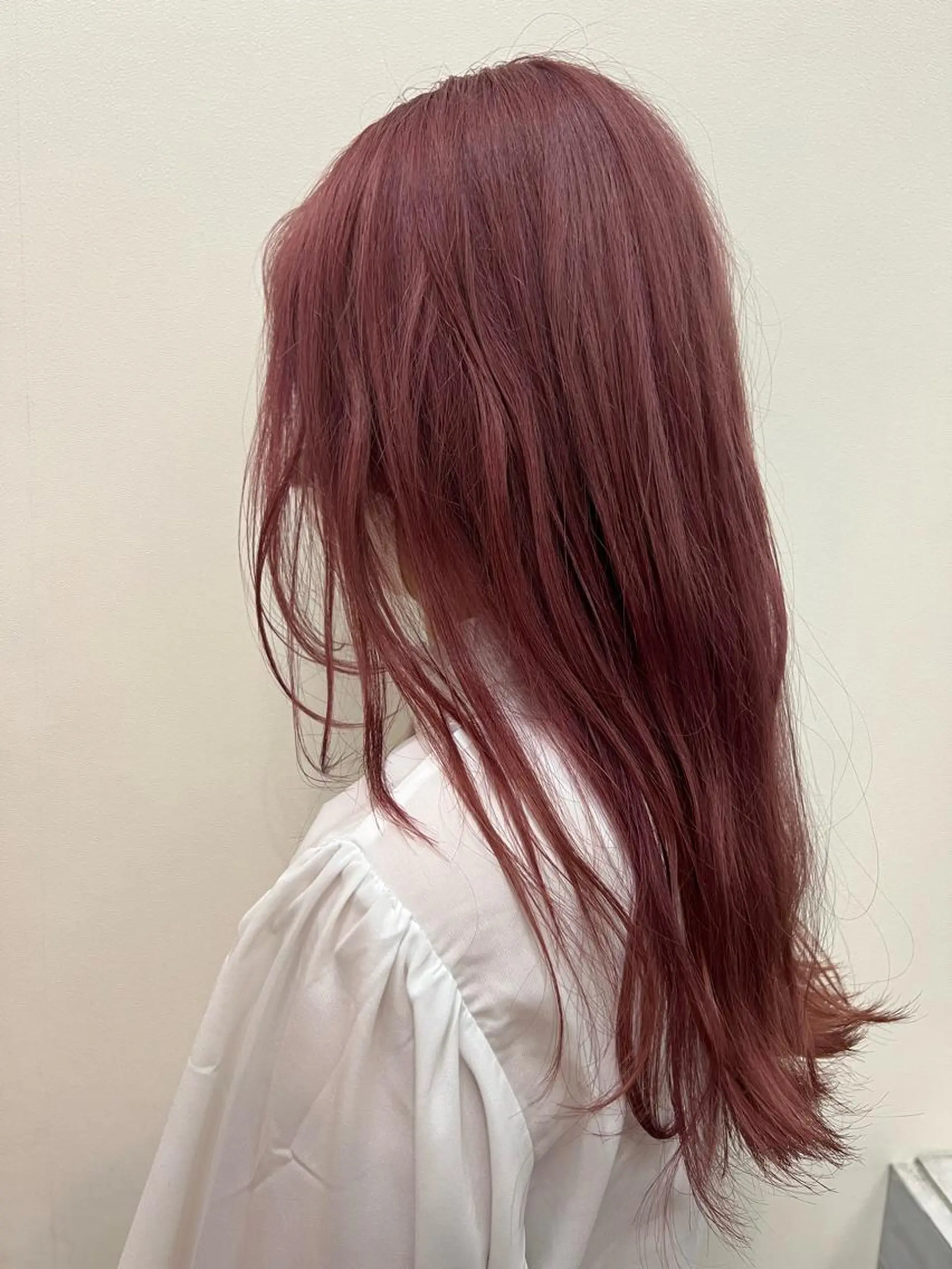 ロング カラー カシス ピンクカラー NYNY☃️上新庄 ❄️石川瑠青のヘアスタイル