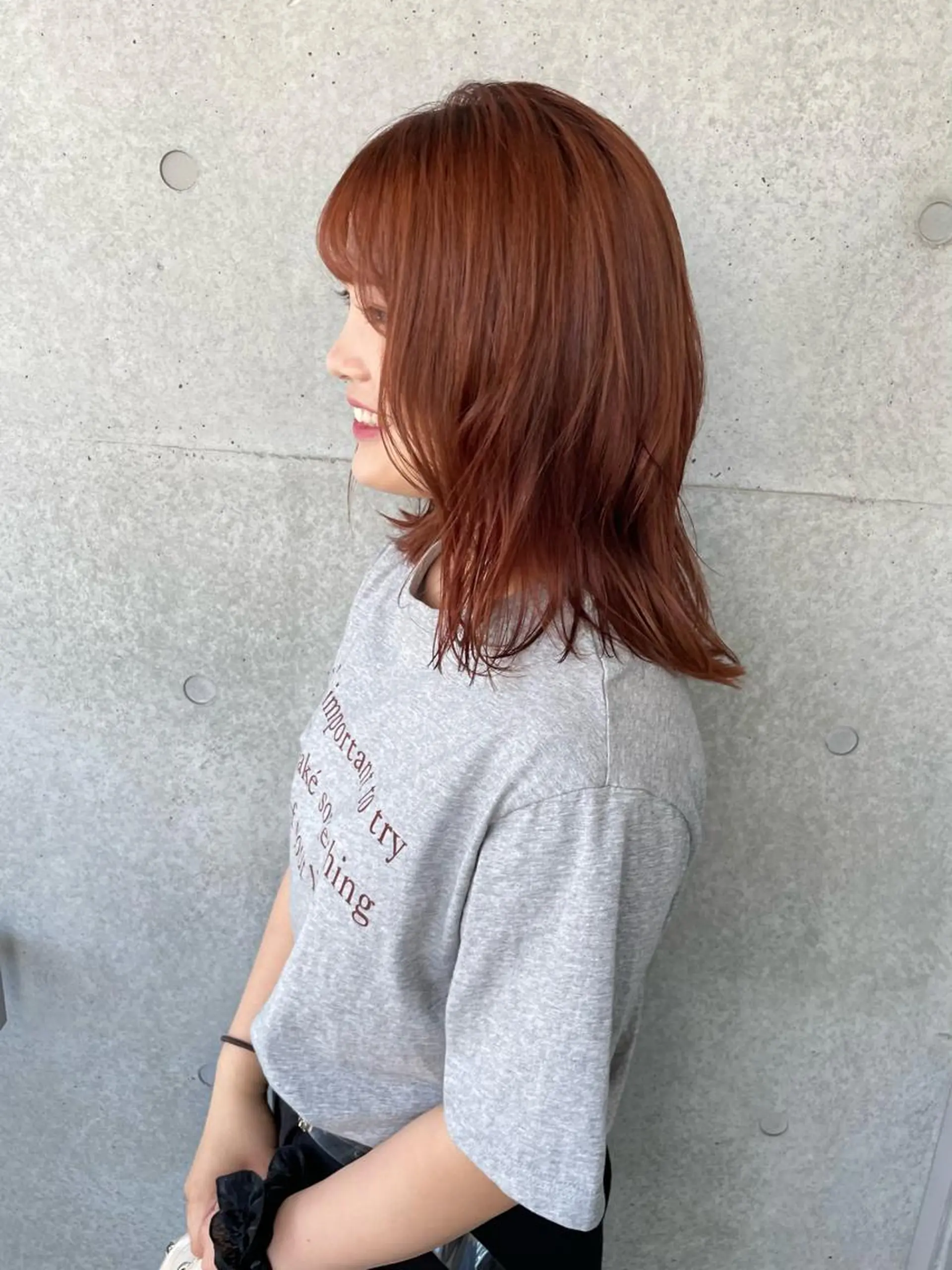 ミディアム カラー ブラウンカラー オレンジ オレンジブラウン 高円寺 🎨manami🎨のヘアスタイル