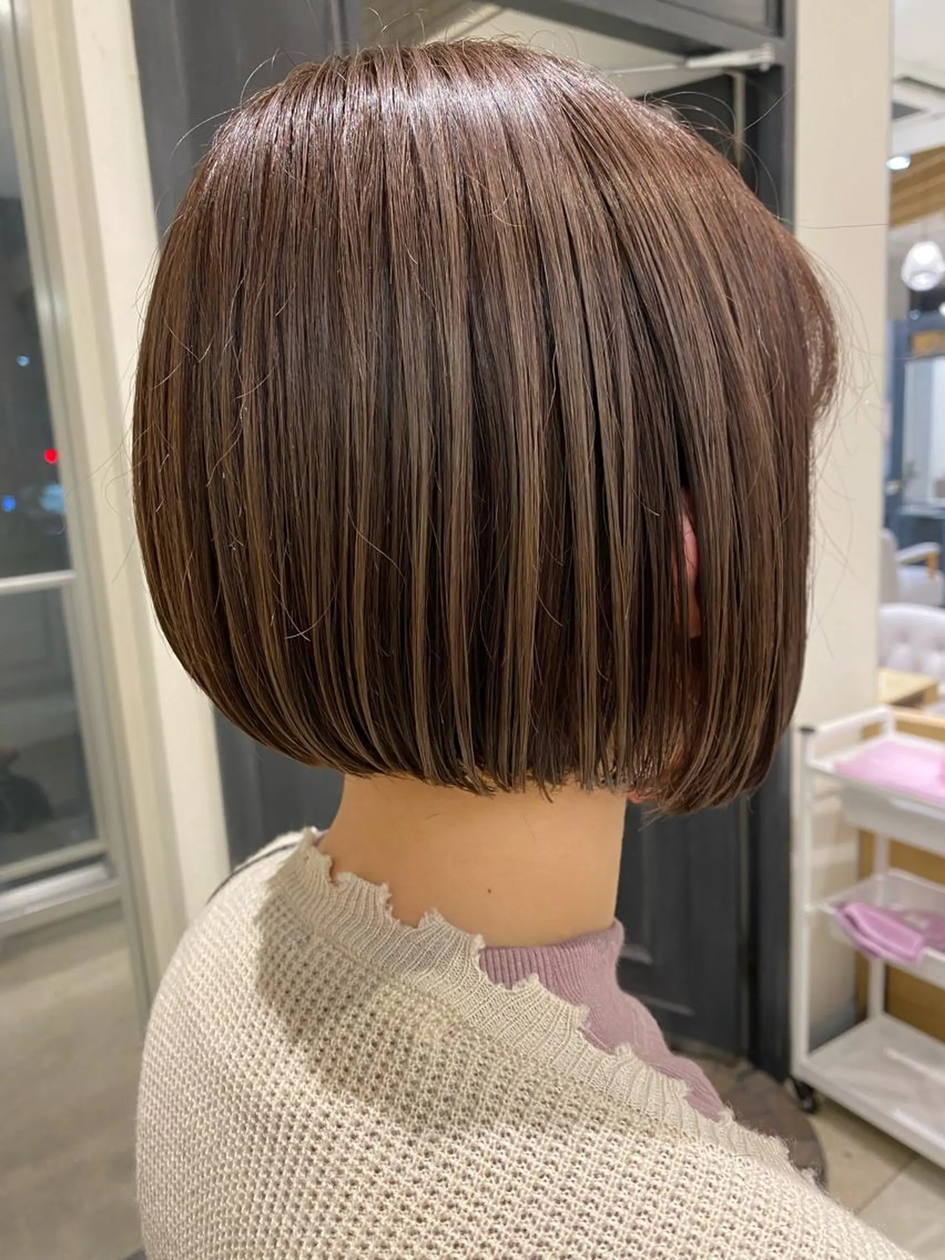 ミディアム カット ヘアカラー トリートメント 【店長】 ワンシーのヘアスタイル