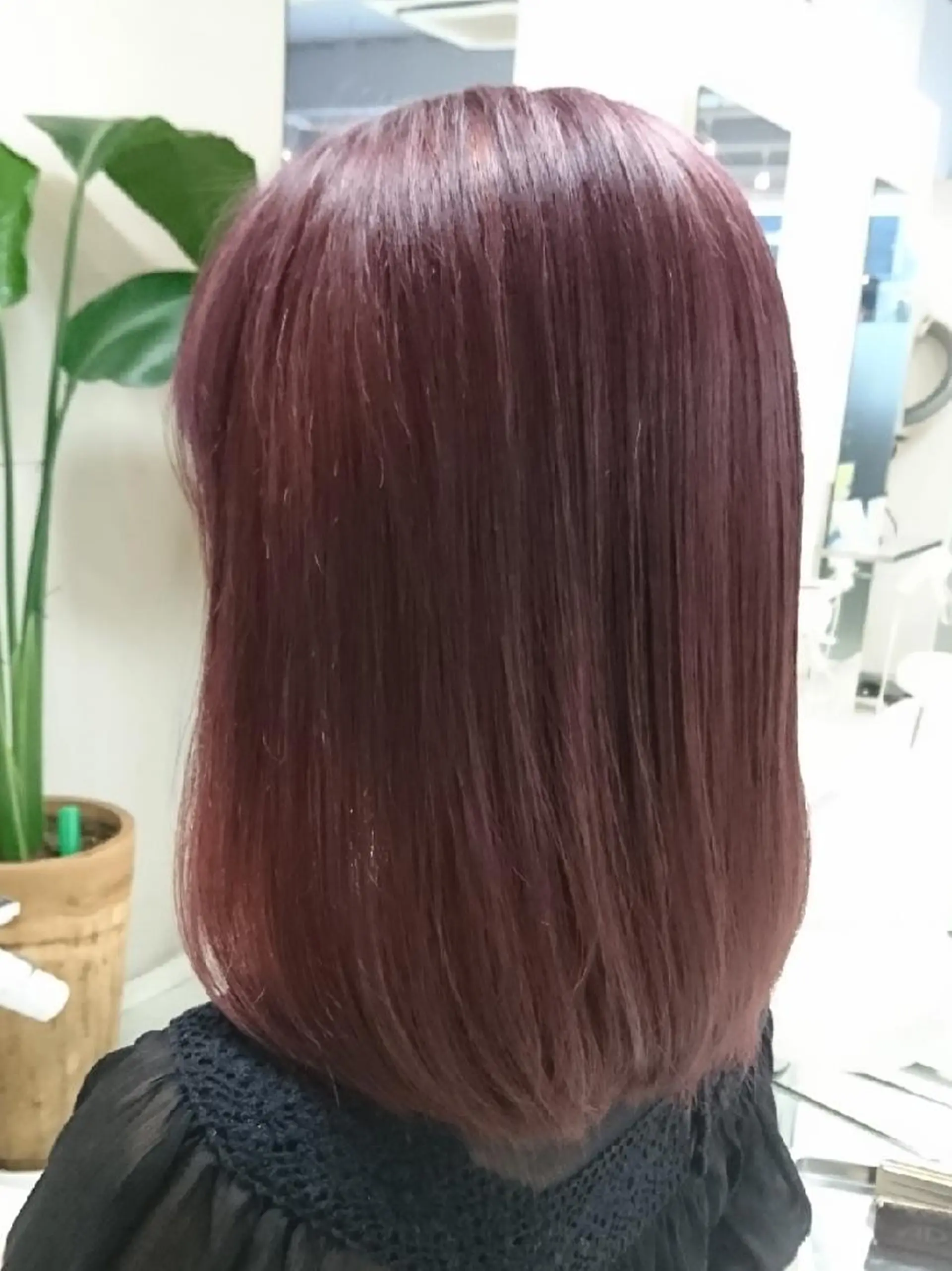 ミディアム カラー ダブルカラー パープルカラー nagane sayakaのヘアスタイル