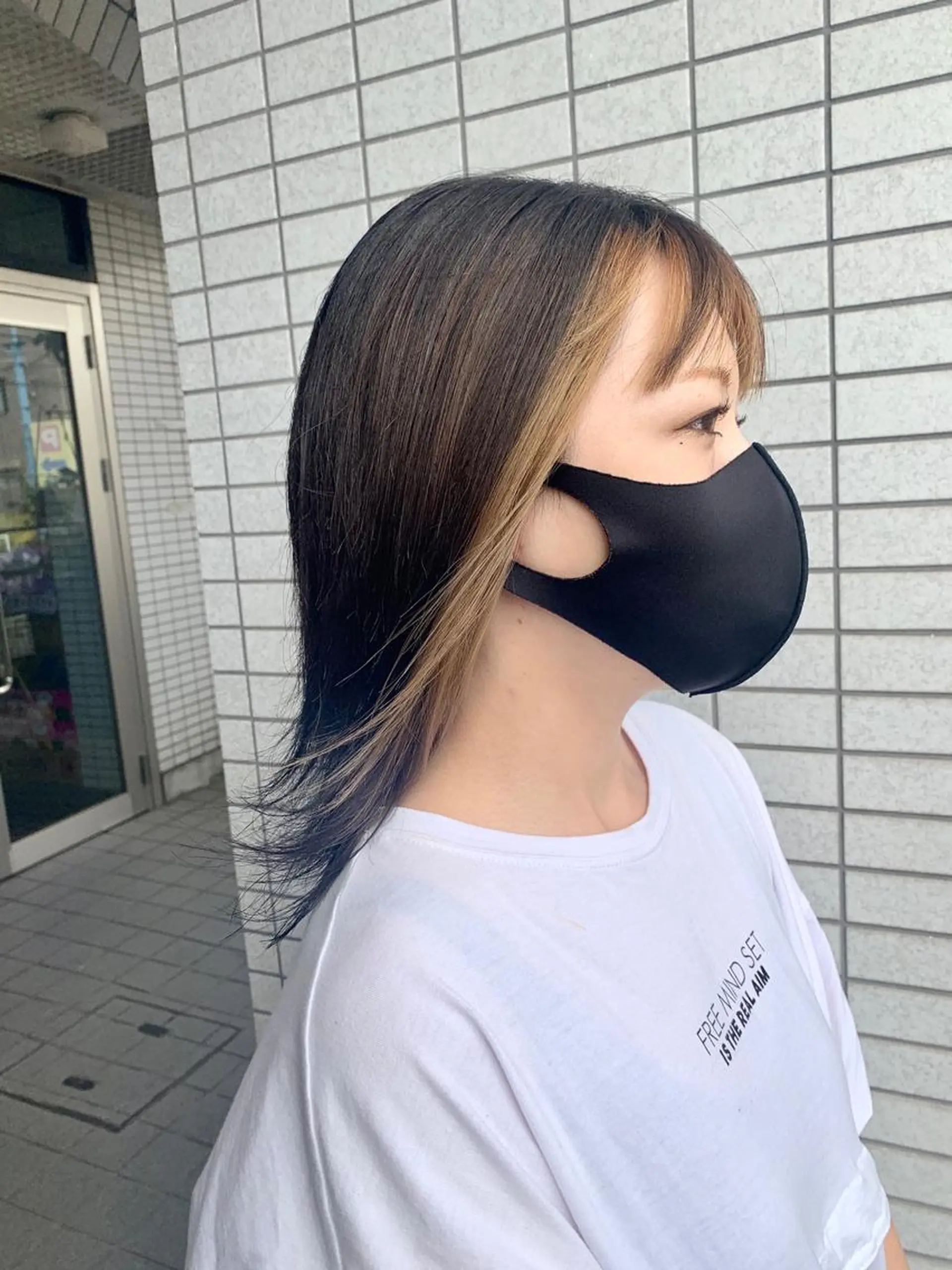 ミディアム ミストバング ヘアカラー トリートメント クバガワ シュンのヘアスタイル