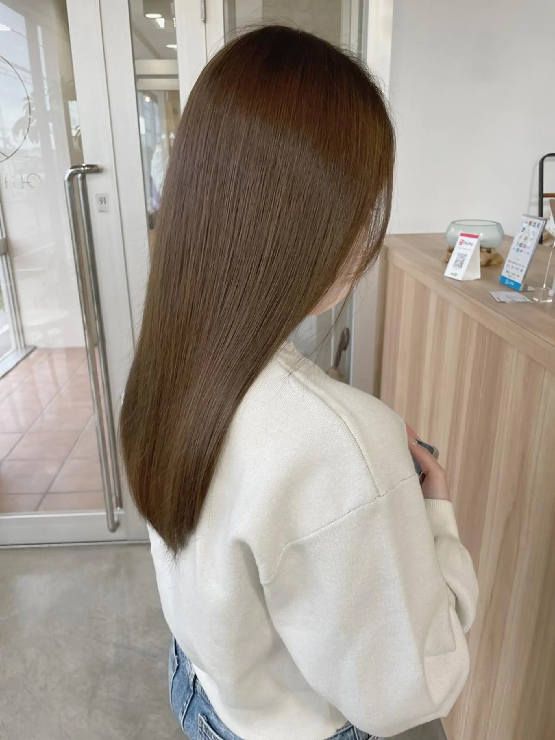 セミロング カラー ブリーチ ブリーチなしカラー カット ヘアカラー 村田 和佳のヘアスタイル