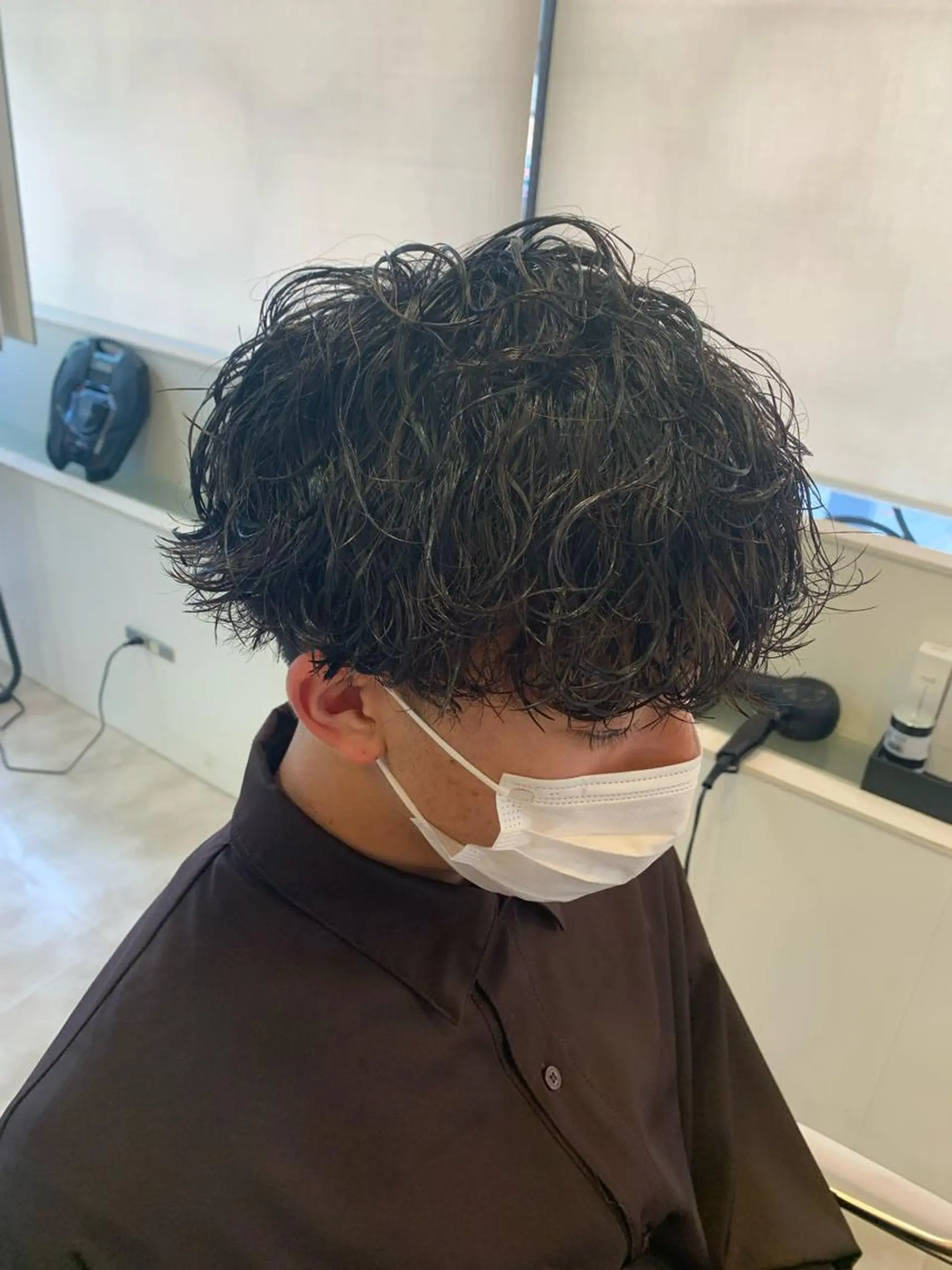 ミディアム メンズ メンズパーマ/難波/ 心斎橋　室園亮佑のヘアスタイル