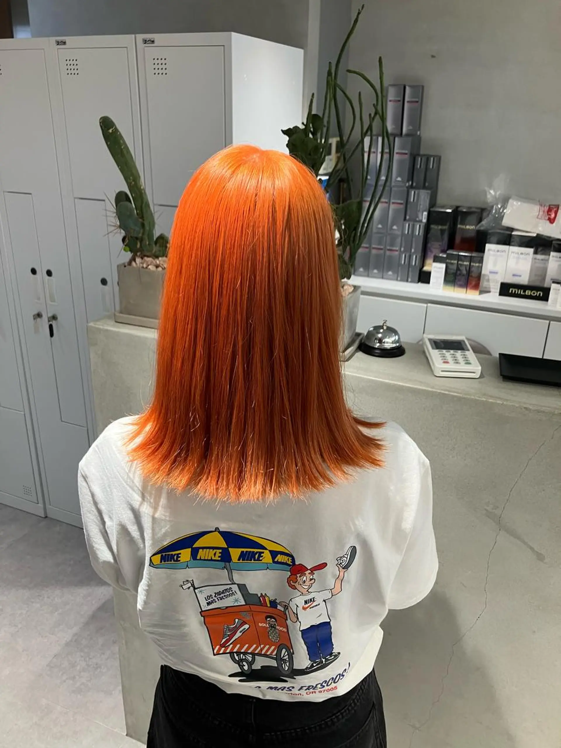 ミディアム カラー オレンジ ヘアカラー 小林 拓真のヘアスタイル