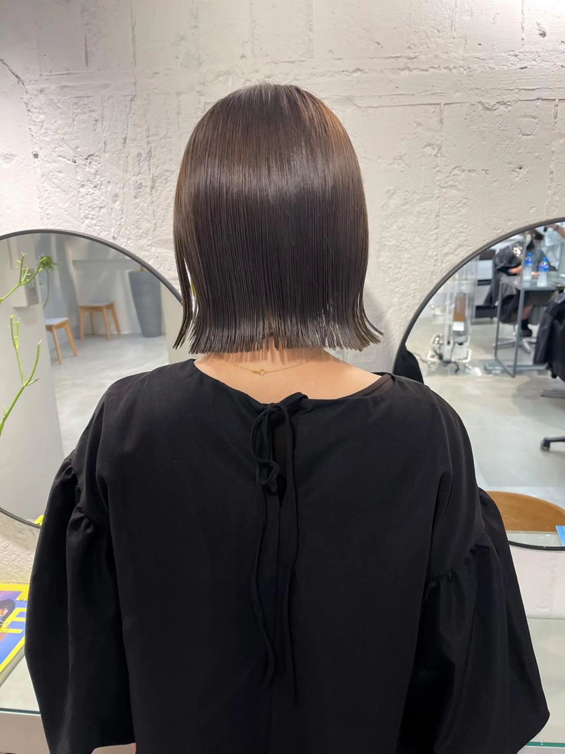 ミディアム カラー 透明感カラー ボブ カット ヘアカラー トリートメント 川本 裕🌿のヘアスタイル