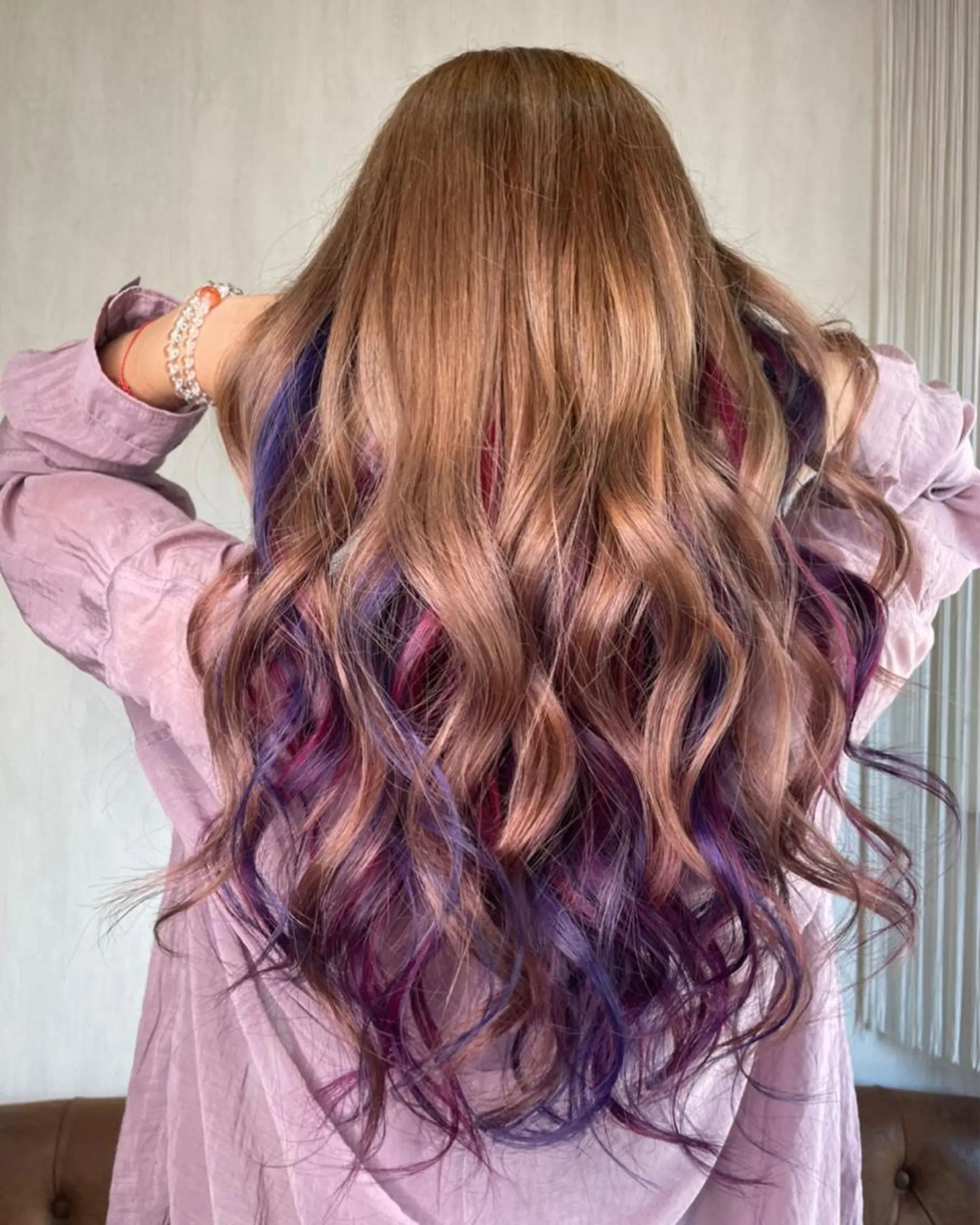 ロング カラー トリートメント 🍑🧋ハイトーン 暖色カラーlucaのヘアスタイル