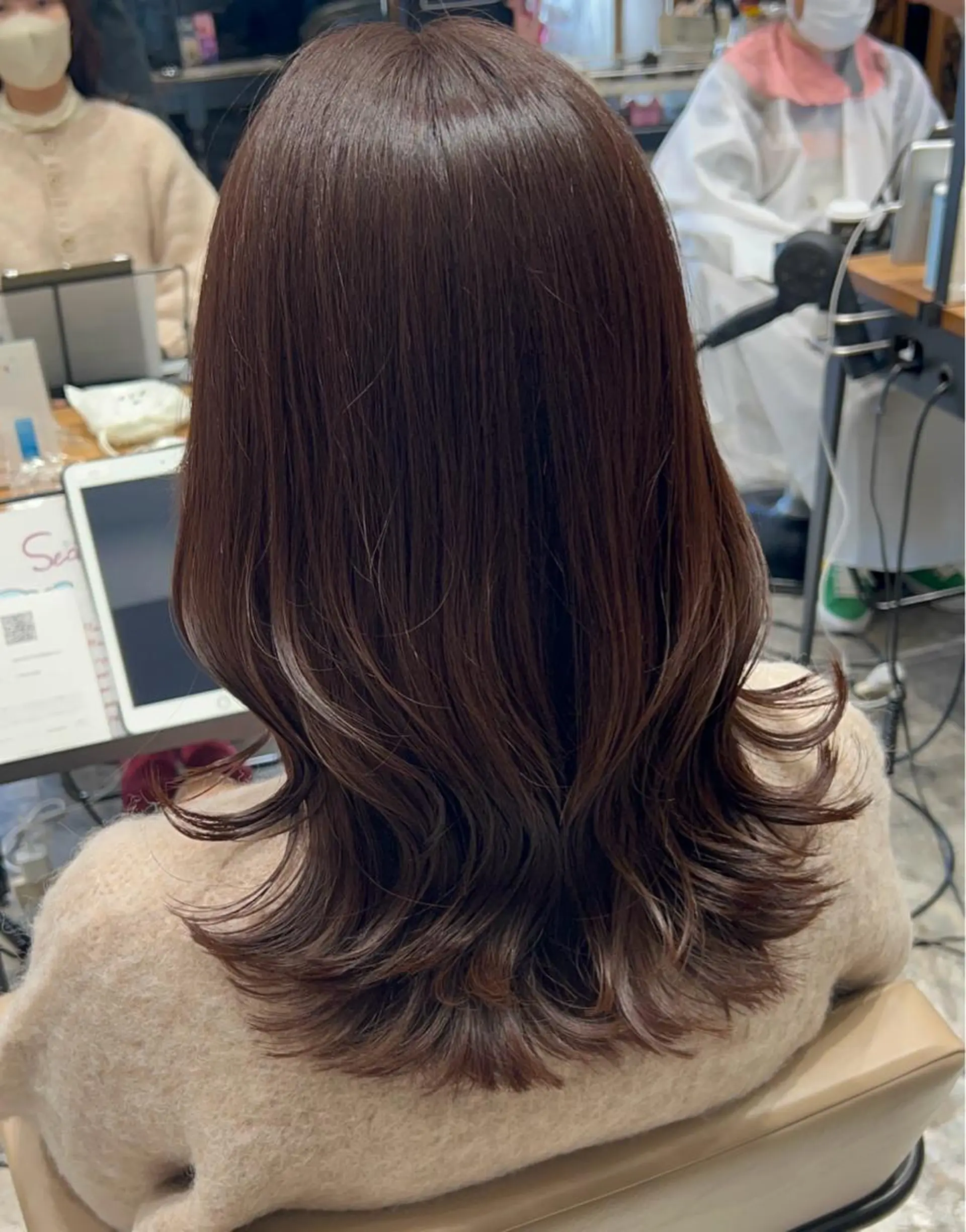 セミロング くびれヘア 髪質改善 縮毛矯正 カット ヘアカラー トリートメント 🧡くびれヘア/前髪 顔周り🧡久原結衣のヘアスタイル